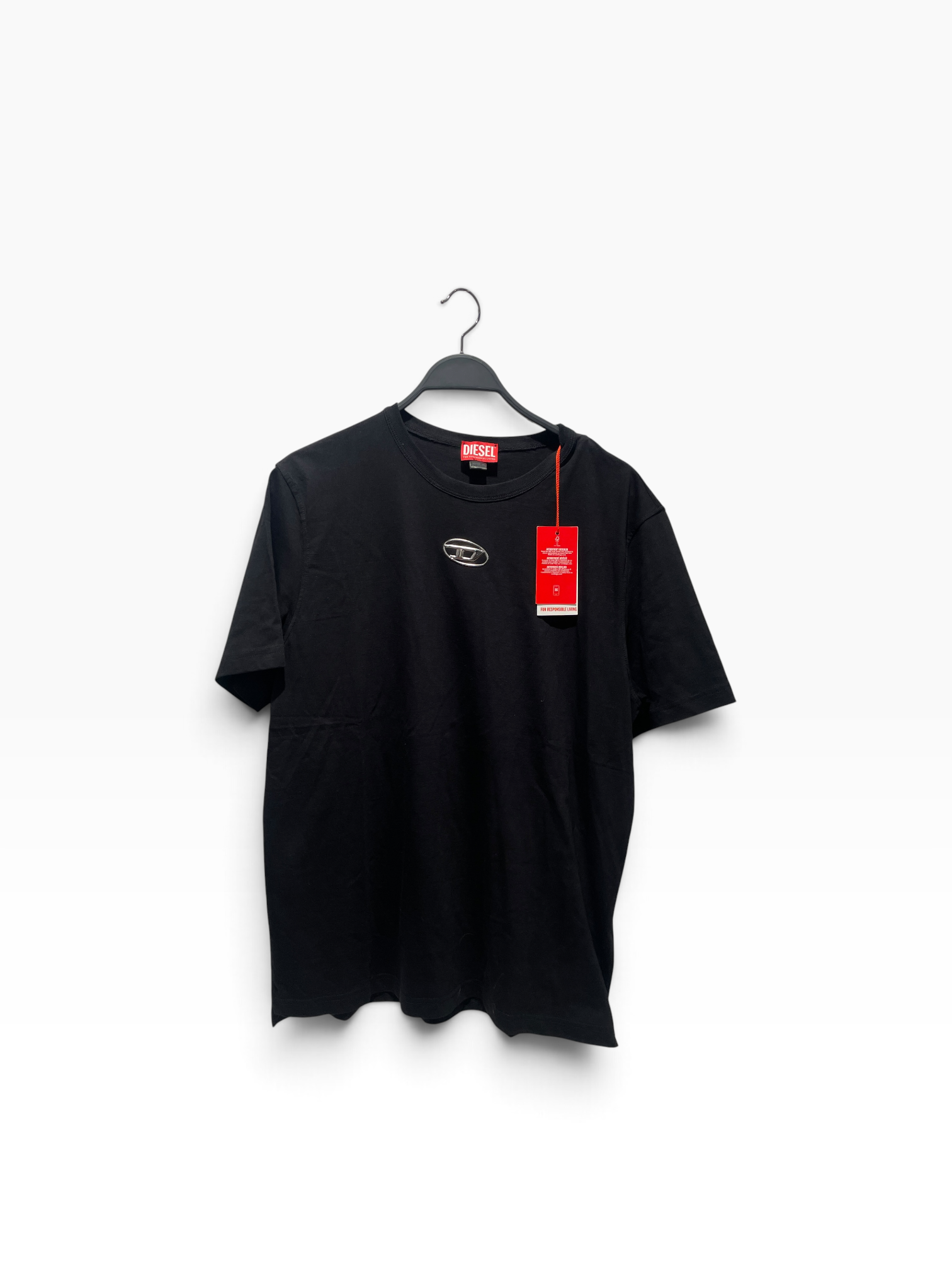 DIESEL/T-Shirt/XL/Cotton/BLK/silver D view 1