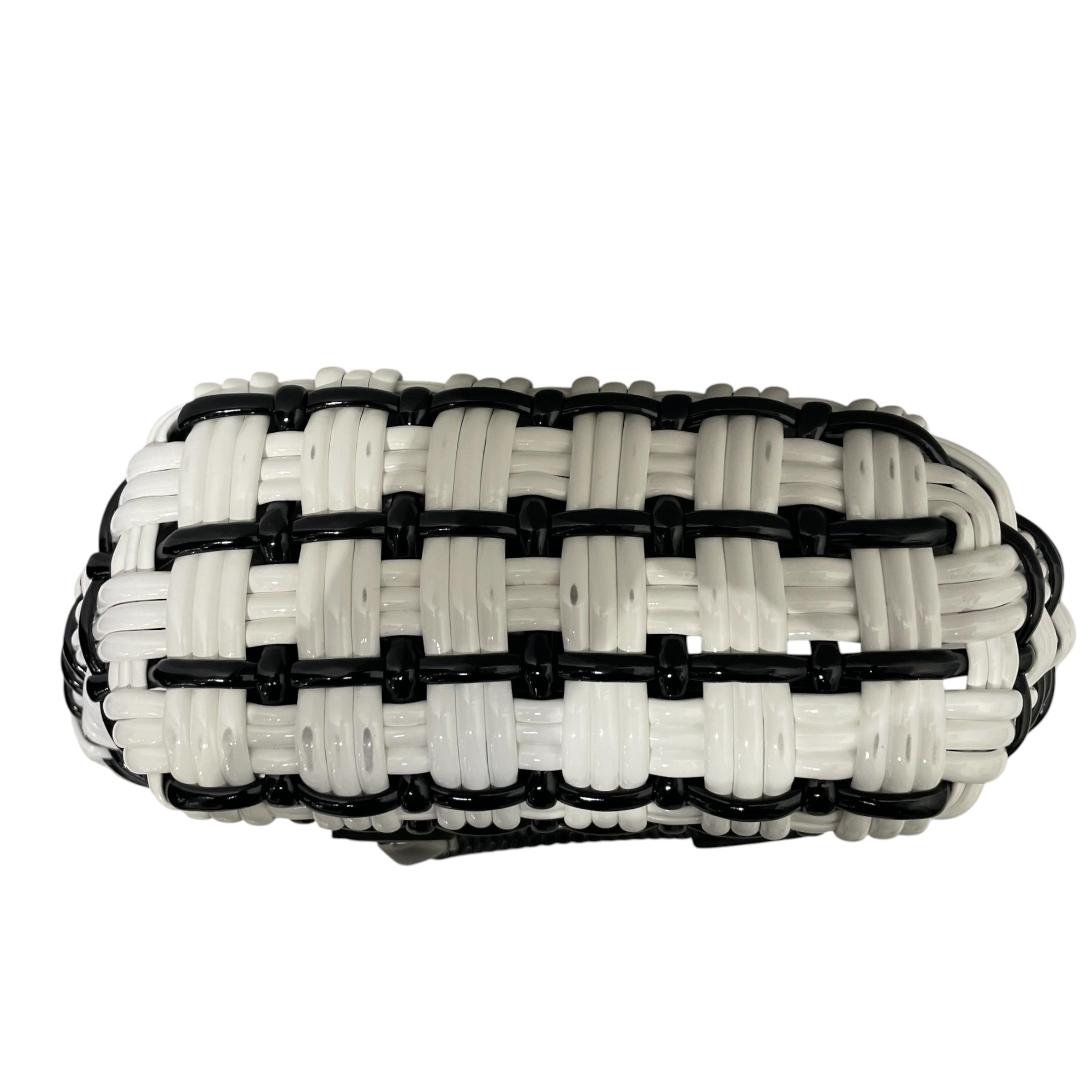 BALENCIAGA/Hand Bag/Stripe/WHT/PLASTIC BASKET BLK view 4