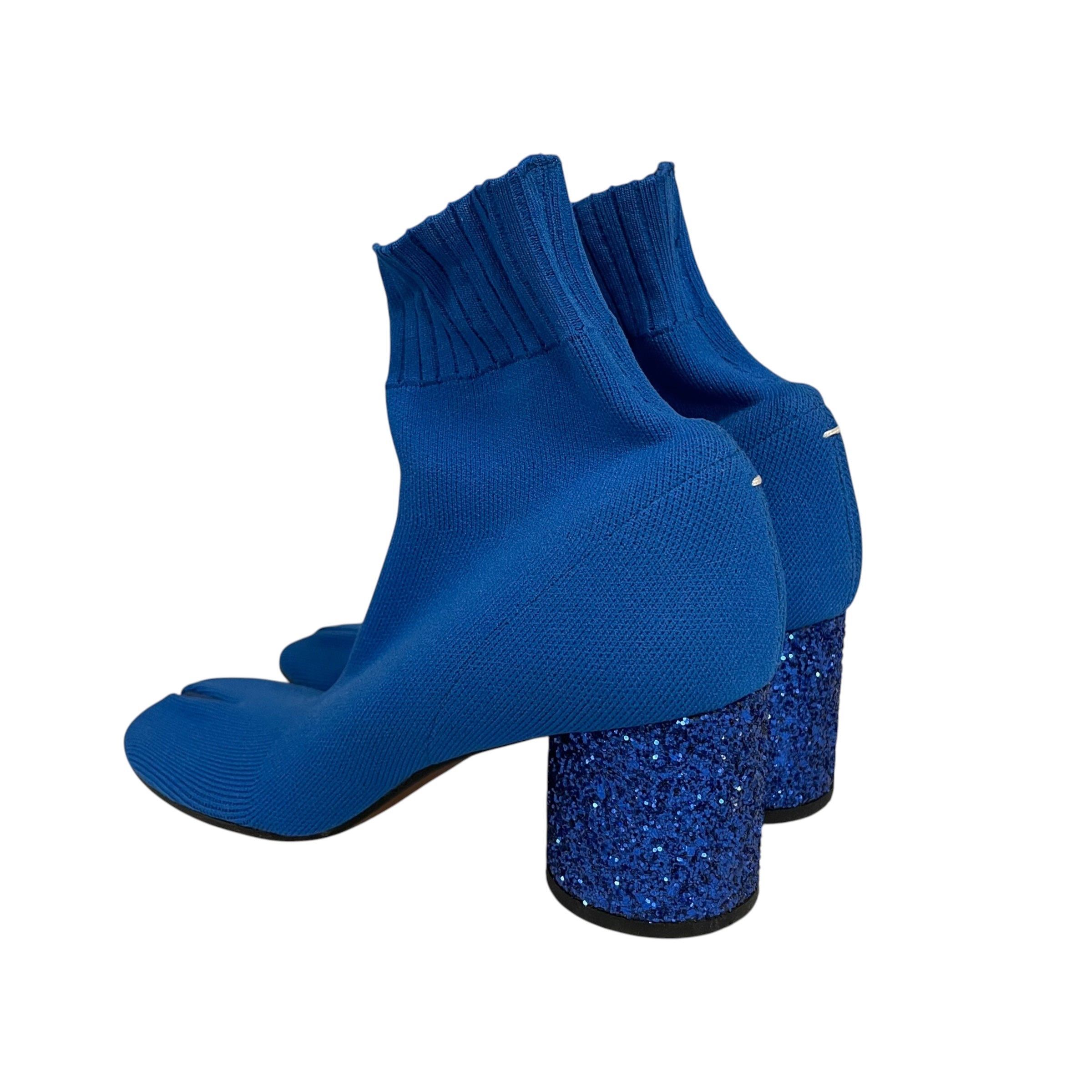 Maison Margiela/Boots/EU 38/BLU/tabi sock boot glitter heel view 2
