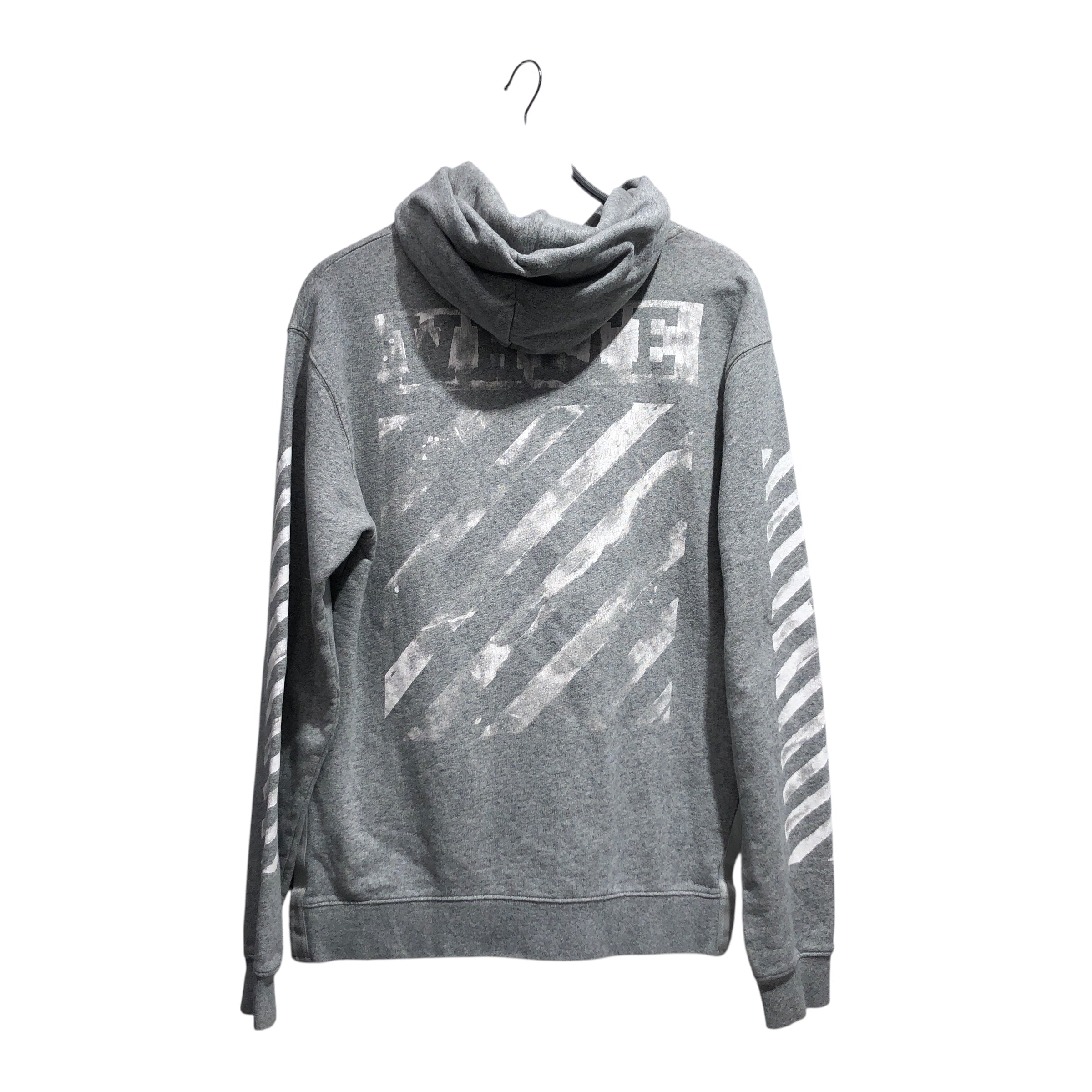 OFF-WHITE/Hoodie/M/Graphic/Cotton/GRY/wave graphic white stripes view 2
