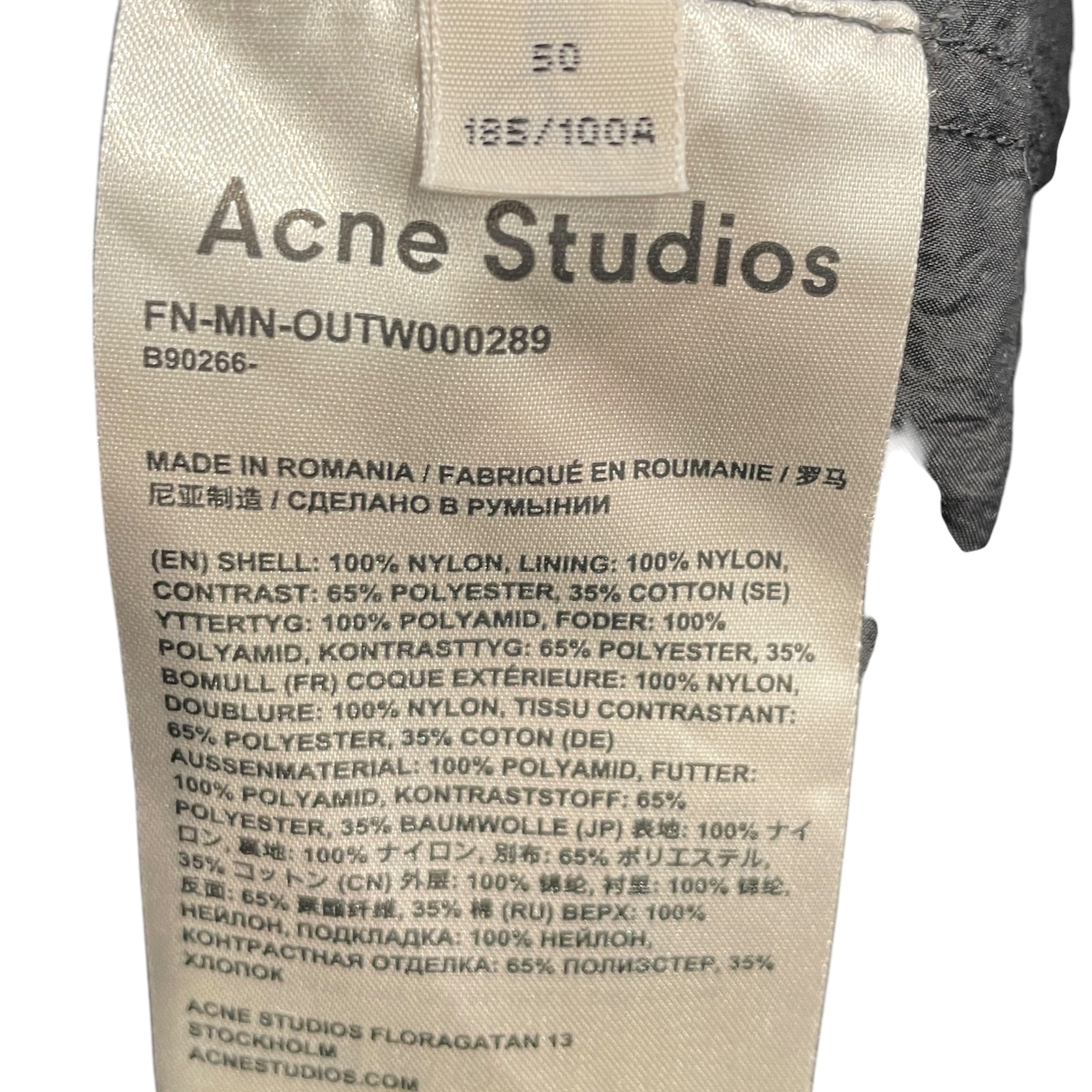 Acne Studios/Windbreaker/50/Nylon/BLK/Pullover/ACNESTUDIOS UTILITY WINDBRKR view 4