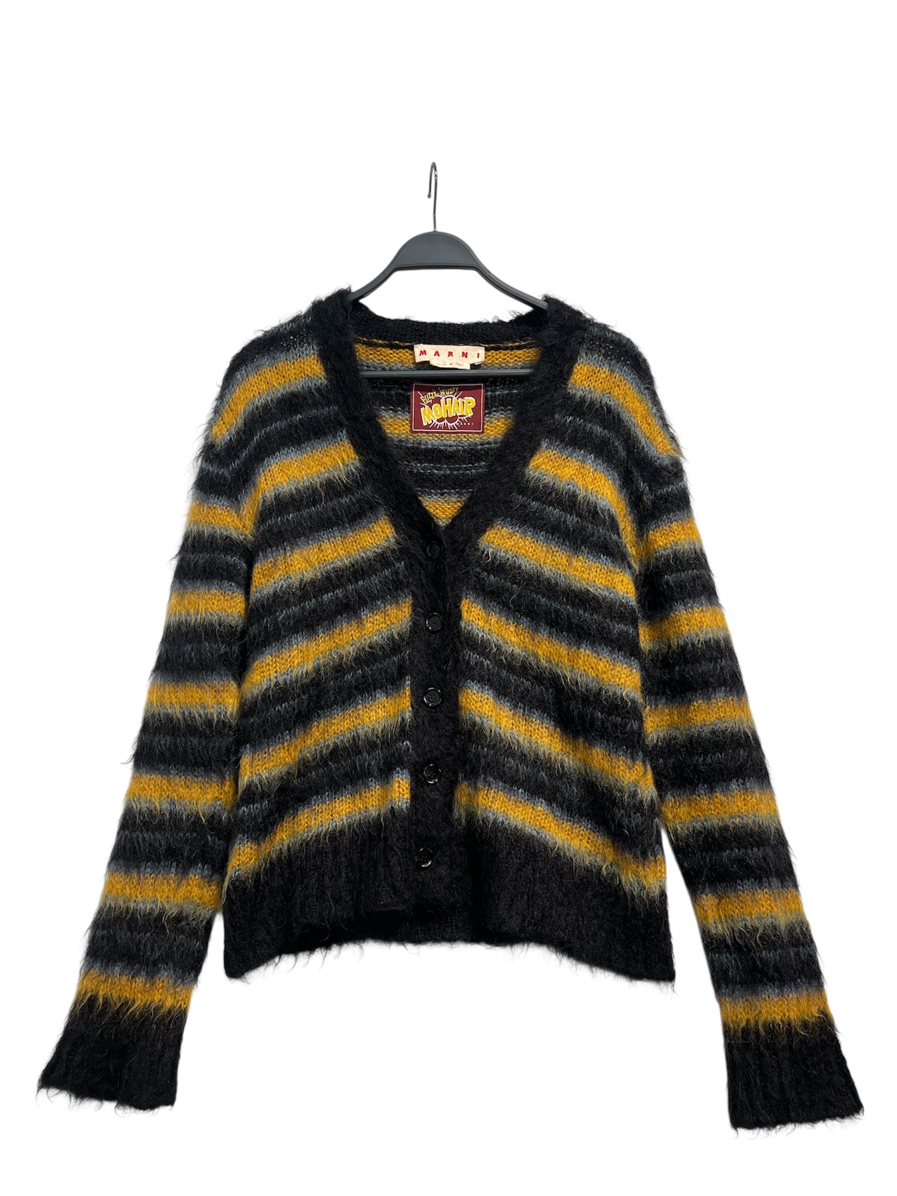 MARNI/Cardigan/42/Stripe/Mohair/BLK/YELLOW STRIPES BLACK BUTTONS view 1