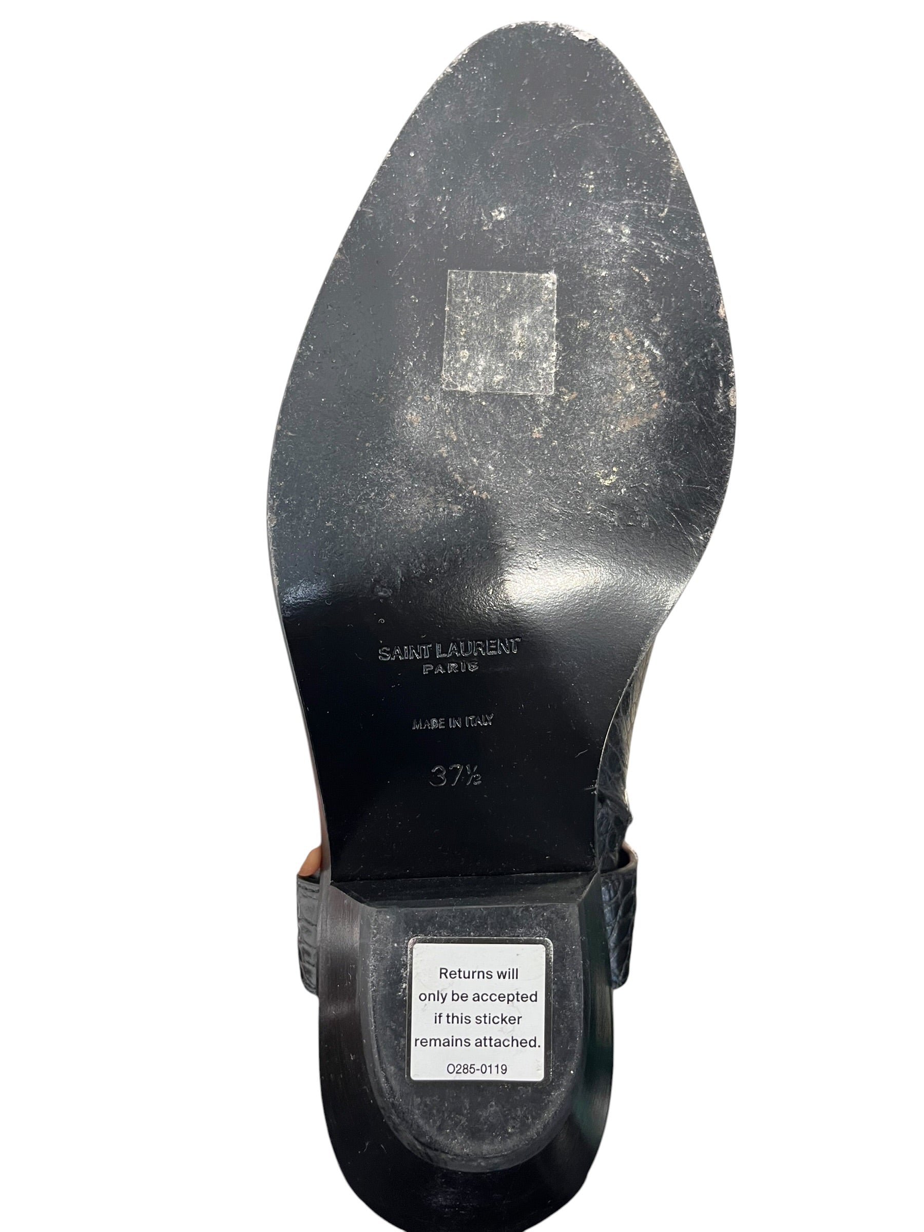 SAINT LAURENT/Ankle Boots/EU 37.5/Leather/BLK/WYATT CROC-EMBOSSED HARNESS view 4