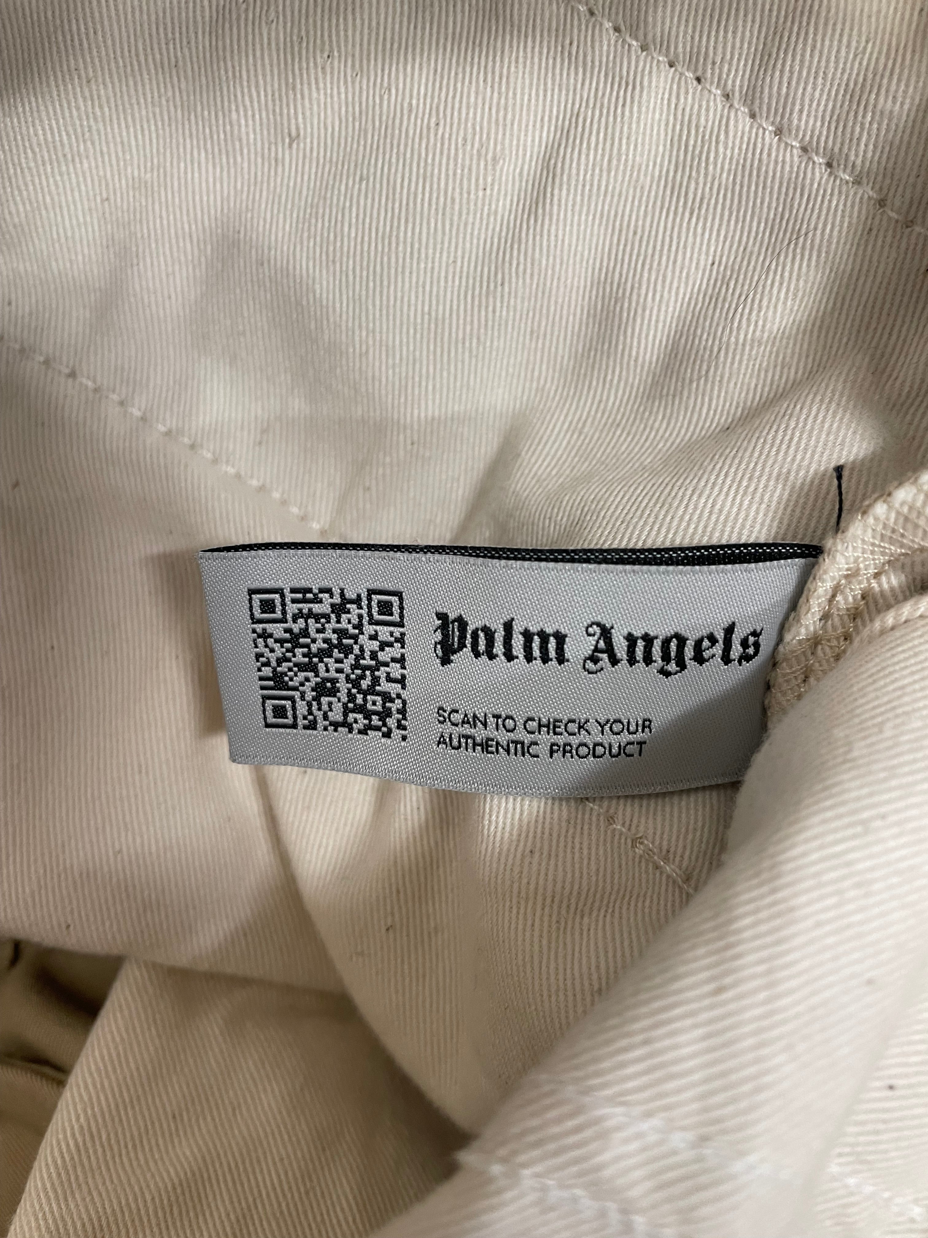 Palm Angels/Pants/S/Cotton/BEG/Graphic/Seasonal Logo Chinos view 4