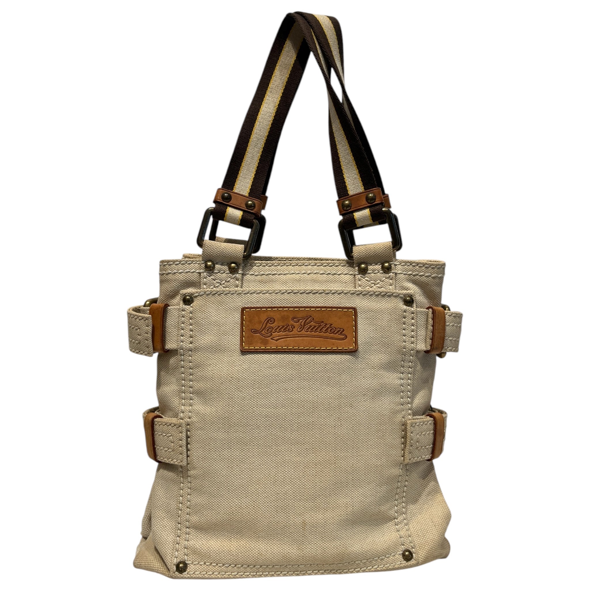 LOUIS VUITTON/Hand Bag/Graphic/Cotton/BEG/MI1005 view 2