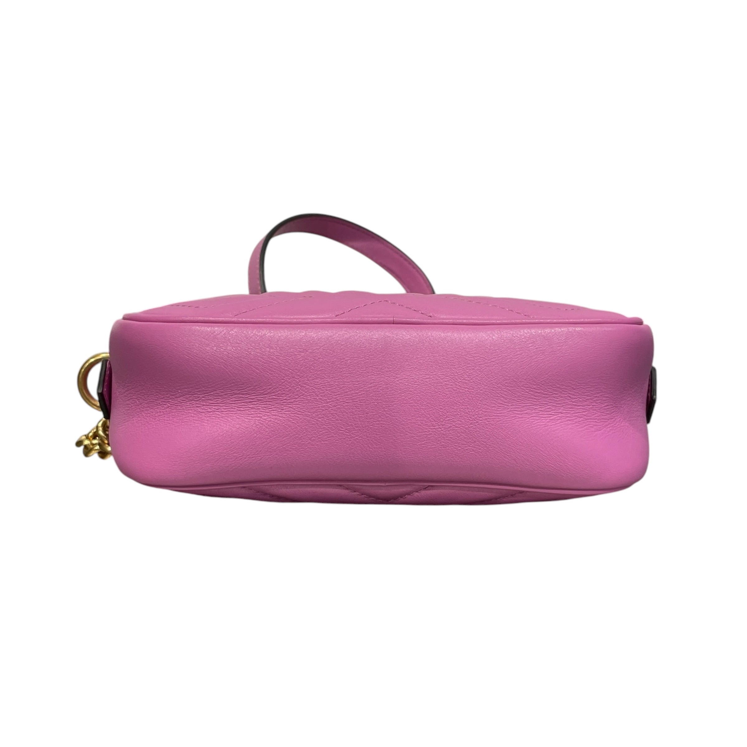 GUCCI/Cross Body Bag/Leather/PNK/gg marmont mini matelasse chai view 3