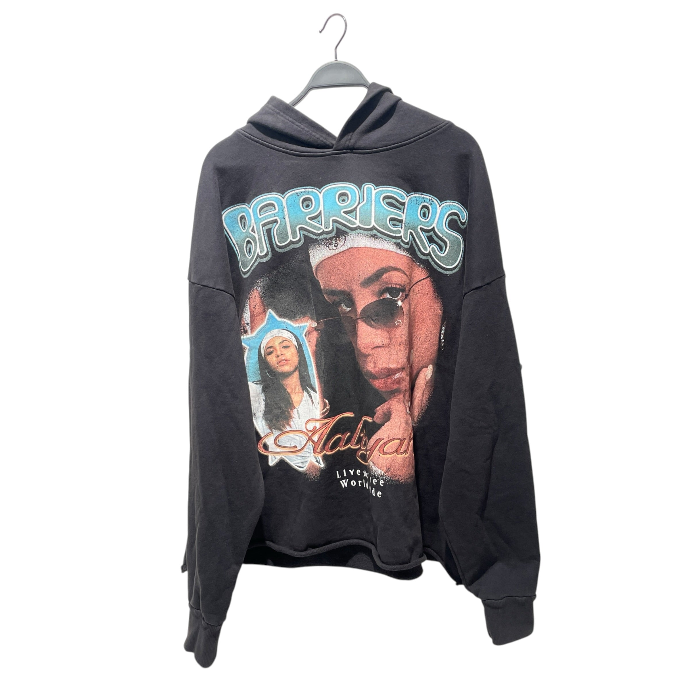BARRIERS/Hoodie/XXL/All Over Print/Cotton/BLK/AALIYAH view 1