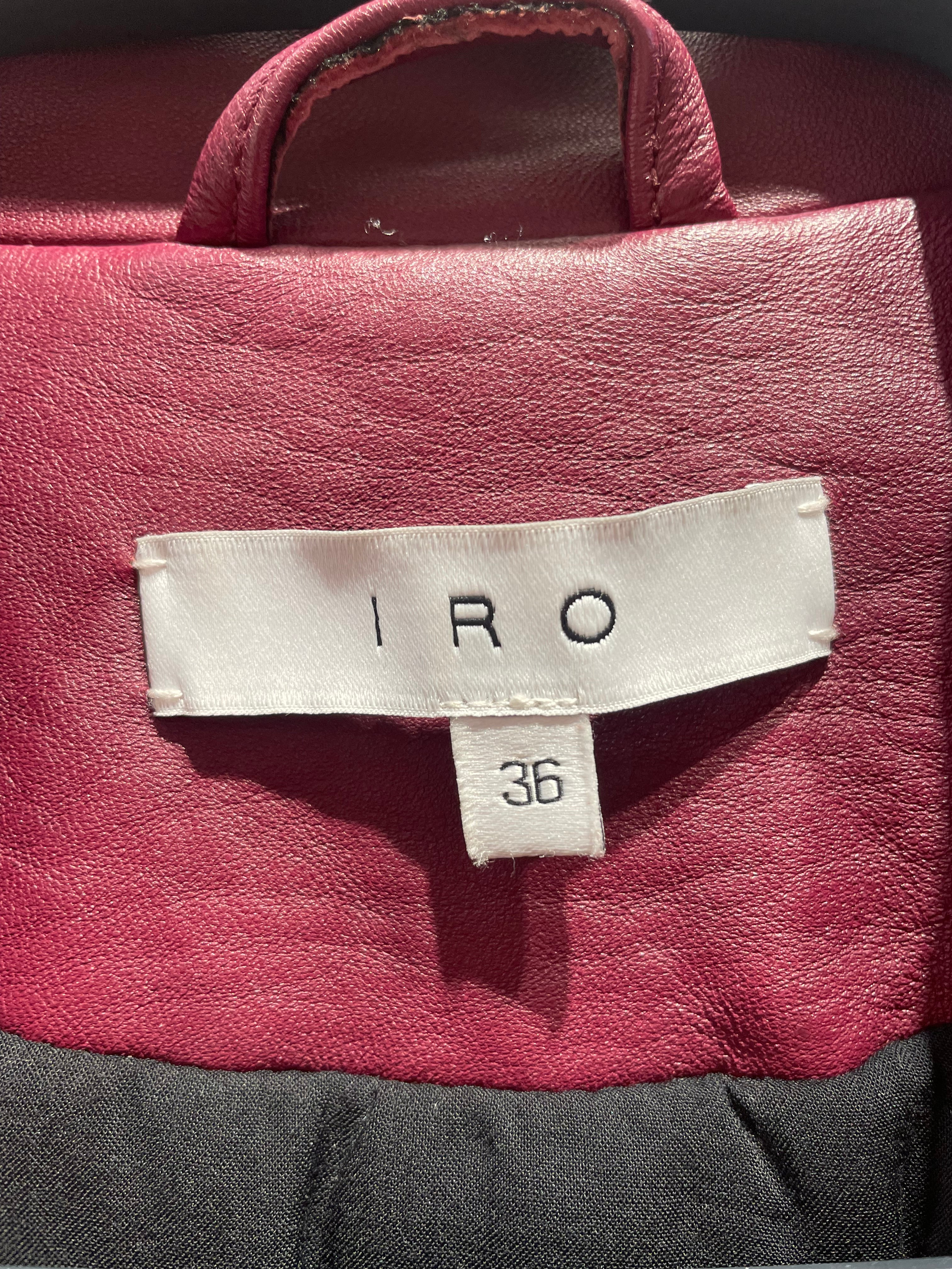 IRO/Leather Jkt/36/Leather/BRD/Iro leather jacket burgundy view 3