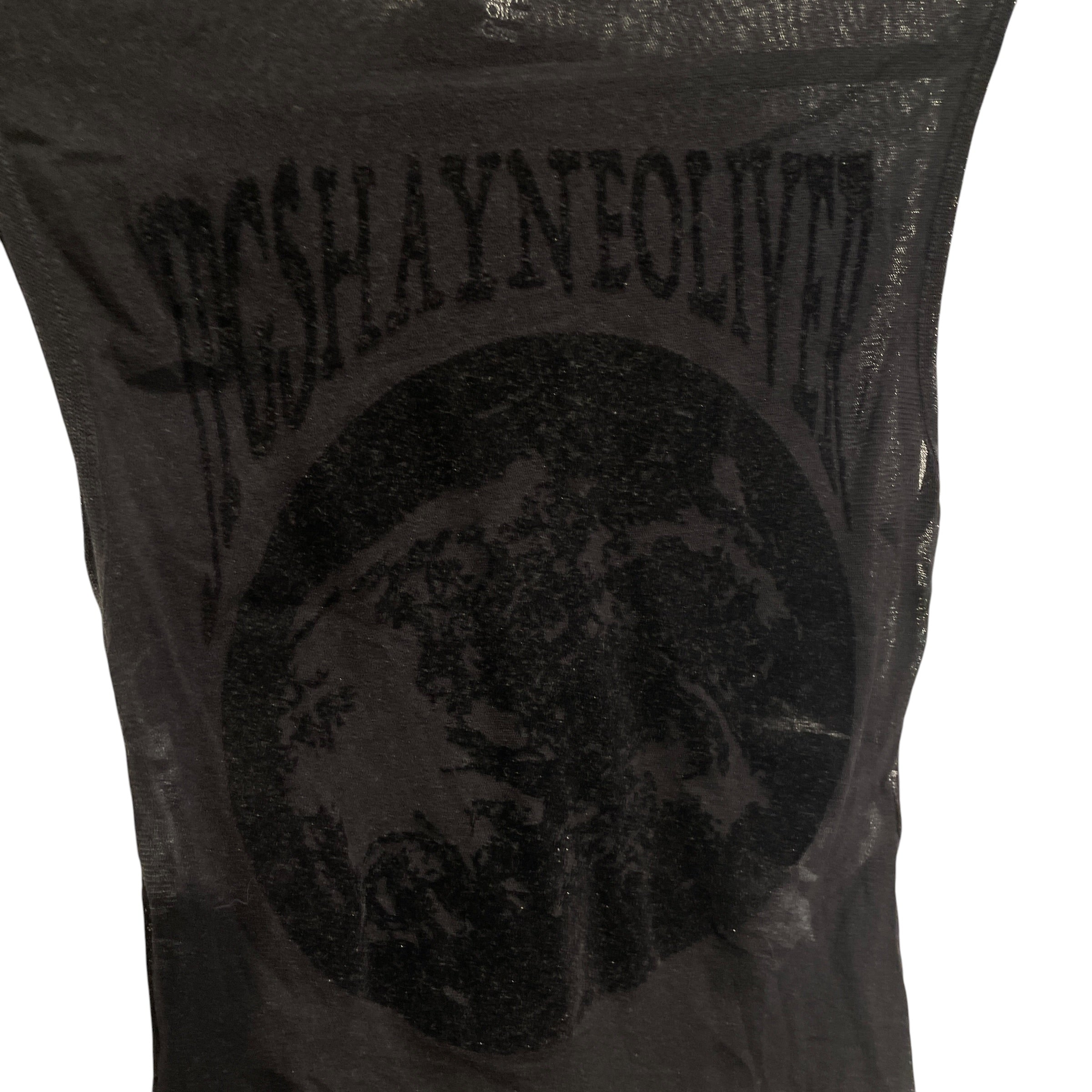 SHAYNE OLIVER/Jean Paul Gaultier/SL Blouse/S/Graphic/Nylon/BLK/BLACK WORLD MESH view 3