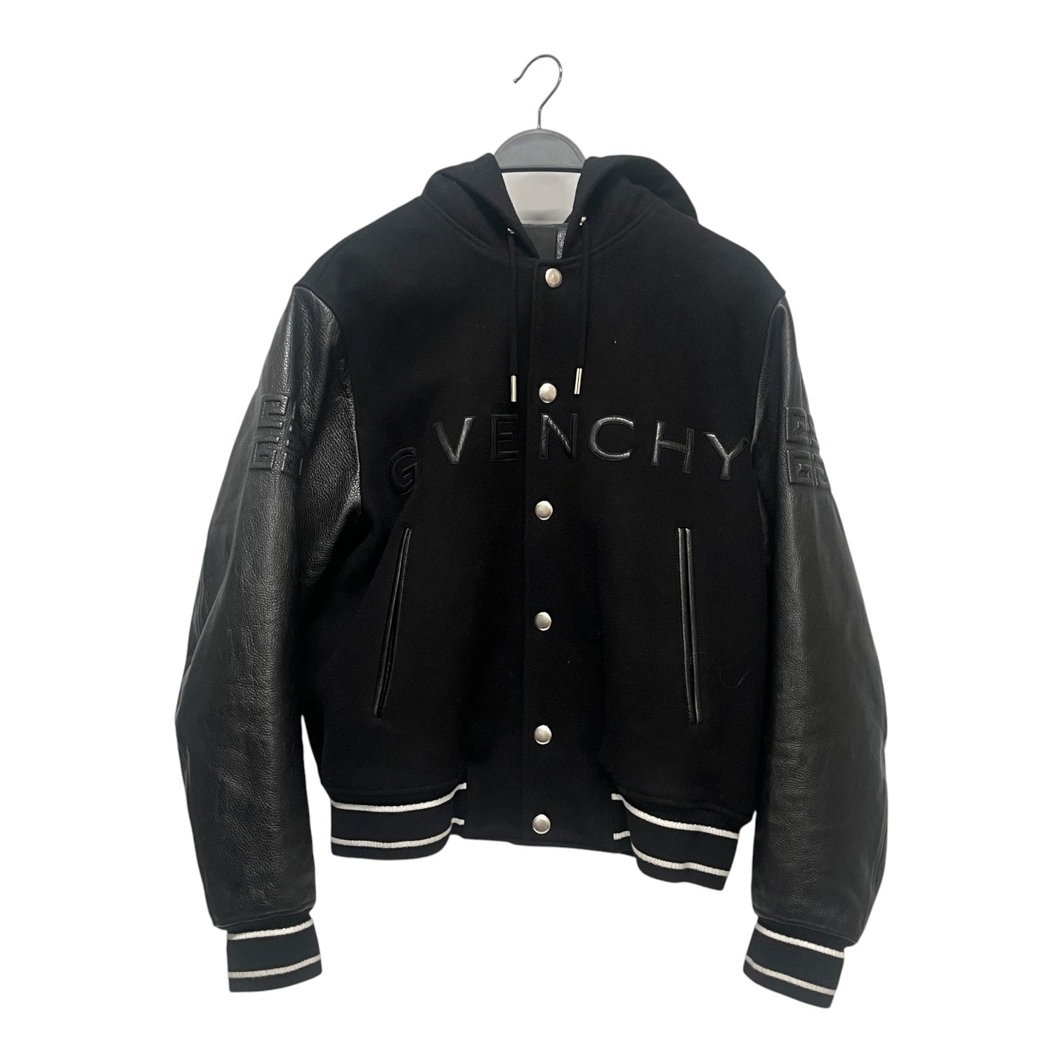 GIVENCHY/Jacket/48/Wool/BLK/HOODED VARSITY view 1