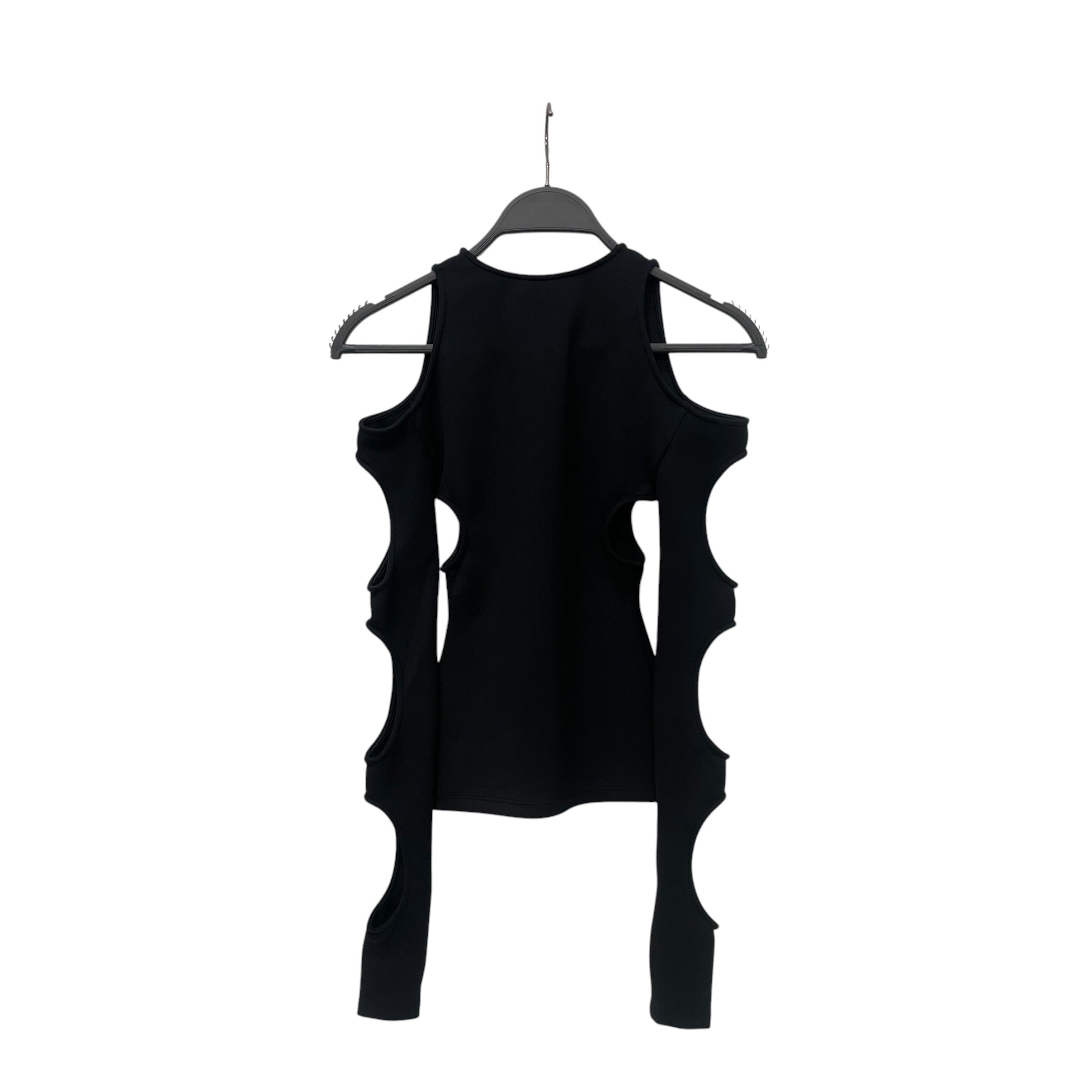 OFF-WHITE/LS T-Shirt/36/Polyester/BLK/Ripped Arms view 2
