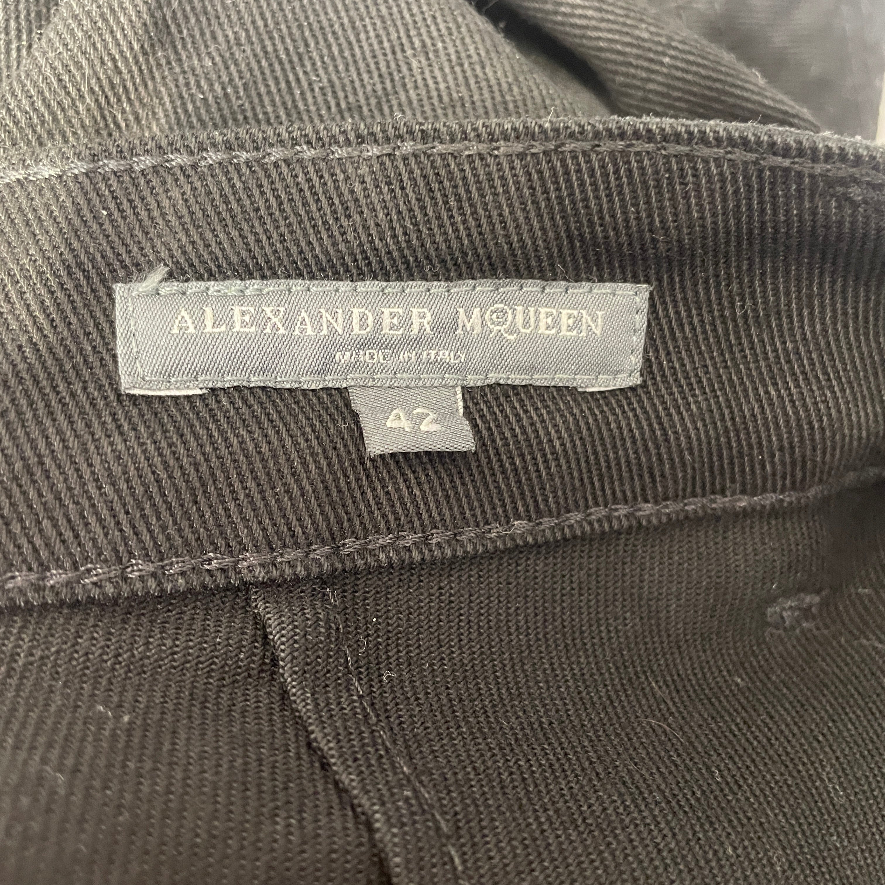 Alexander McQueen/Pants/42/Cotton/BLK/WAXED BIKER KNEE PADS view 3