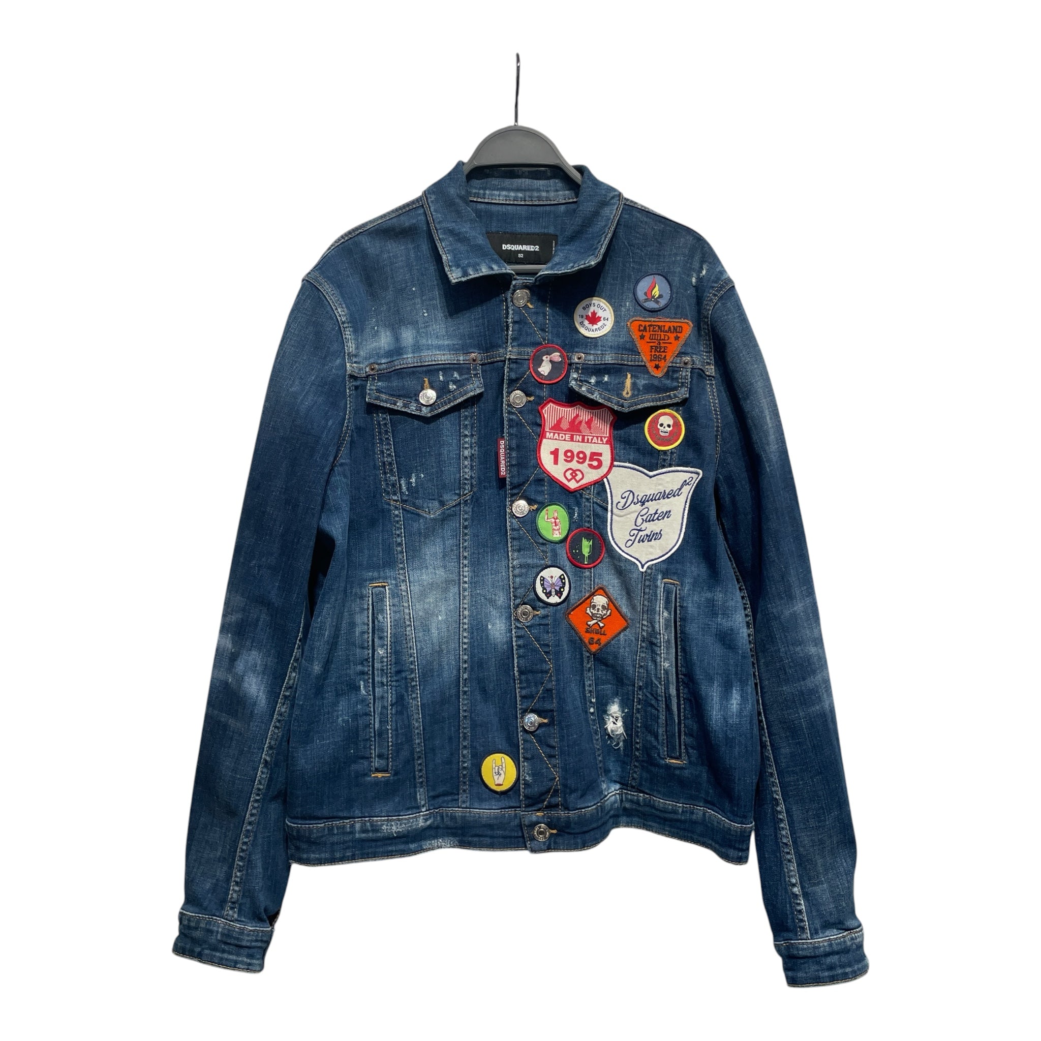 DSQUARED2/Denim Jkt/52/Denim/BLU/Single Breasted/All Over Print/ view 1
