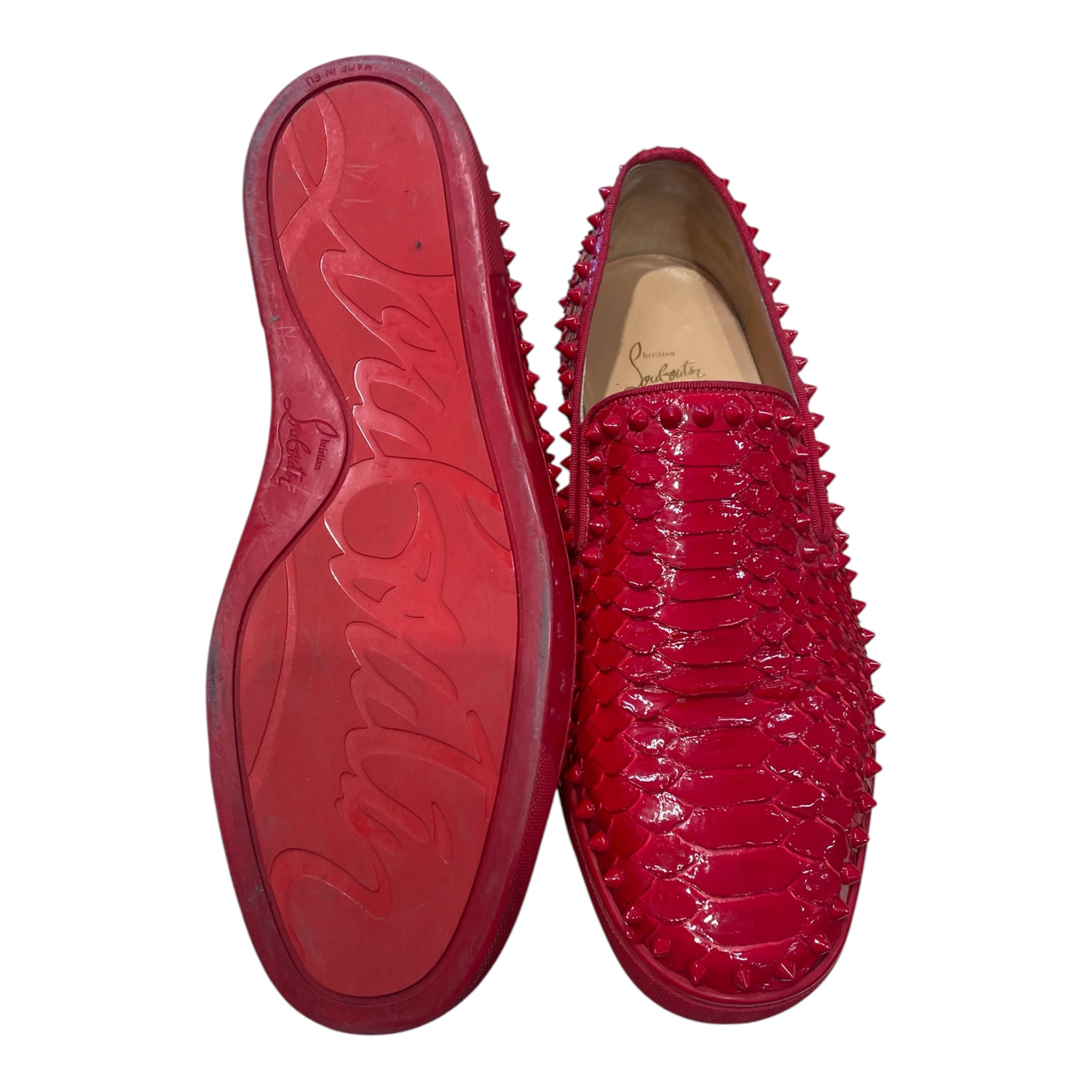 Christian Louboutin/Low-Sneakers/EU 44/Animal Pattern/Leather/RED/ view 4