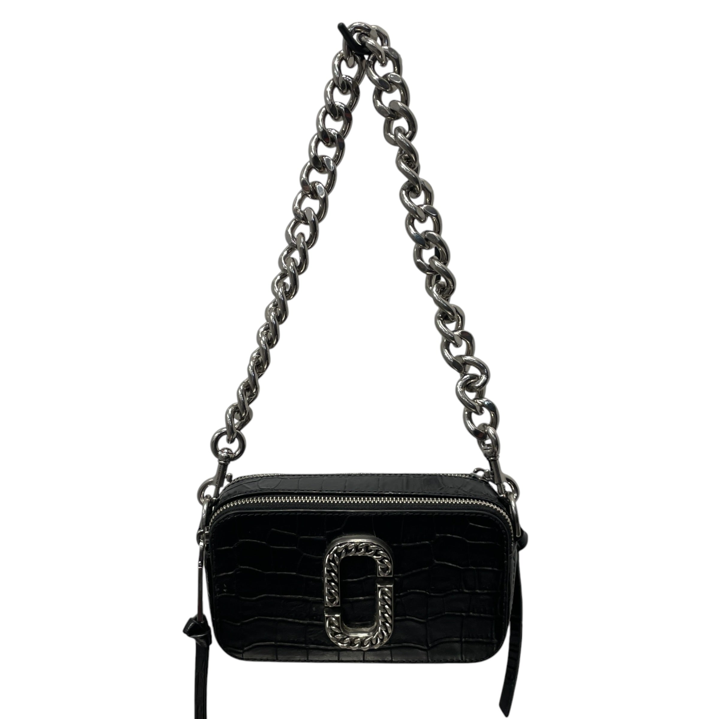 MARC JACOBS/Cross Body Bag/Leather/BLK/CHAIN LOGO/CROC view 3