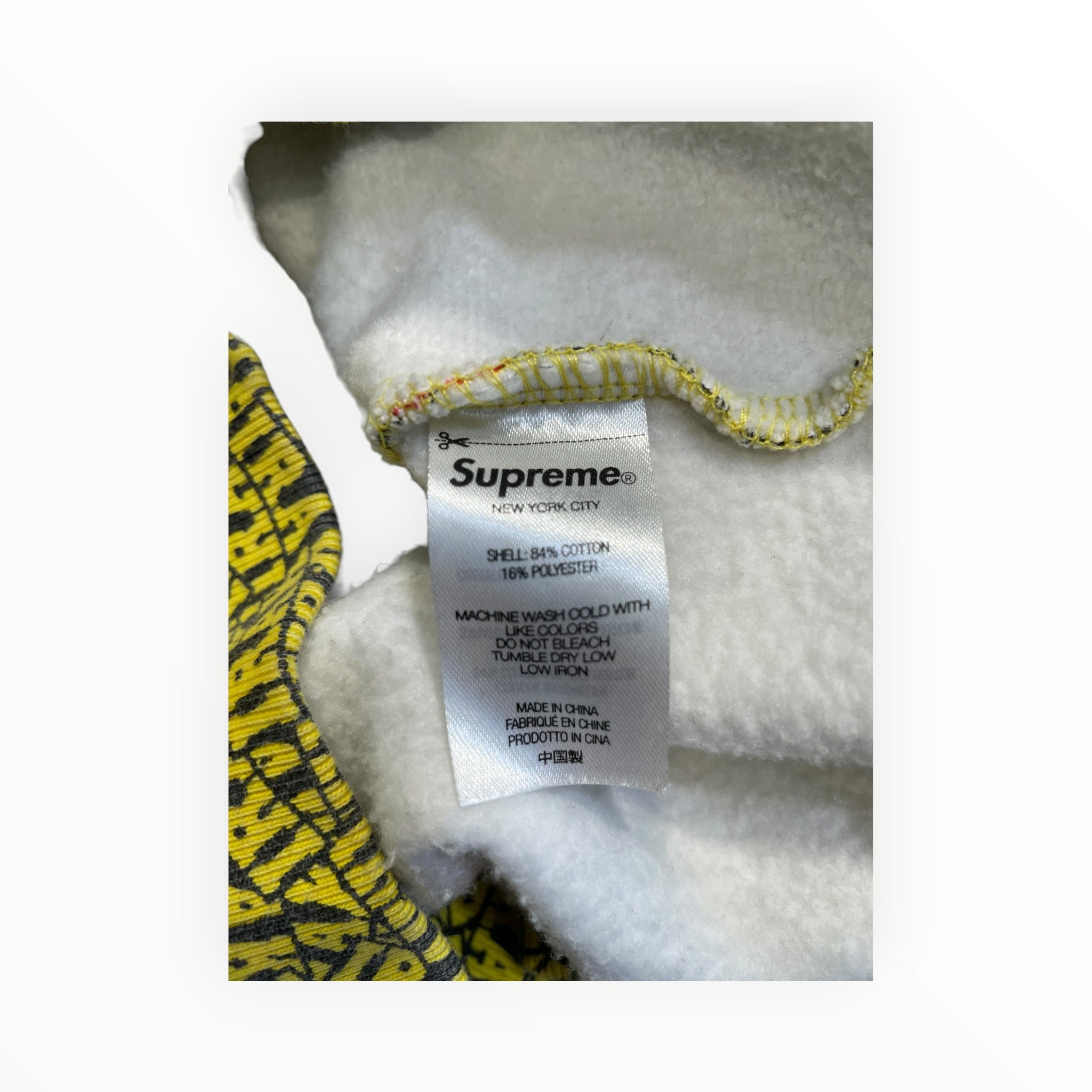 Supreme/IRAK/Zip Up Hoodie/S/All Over Print/Cotton/YEL/Supreme x Irak zip up view 4