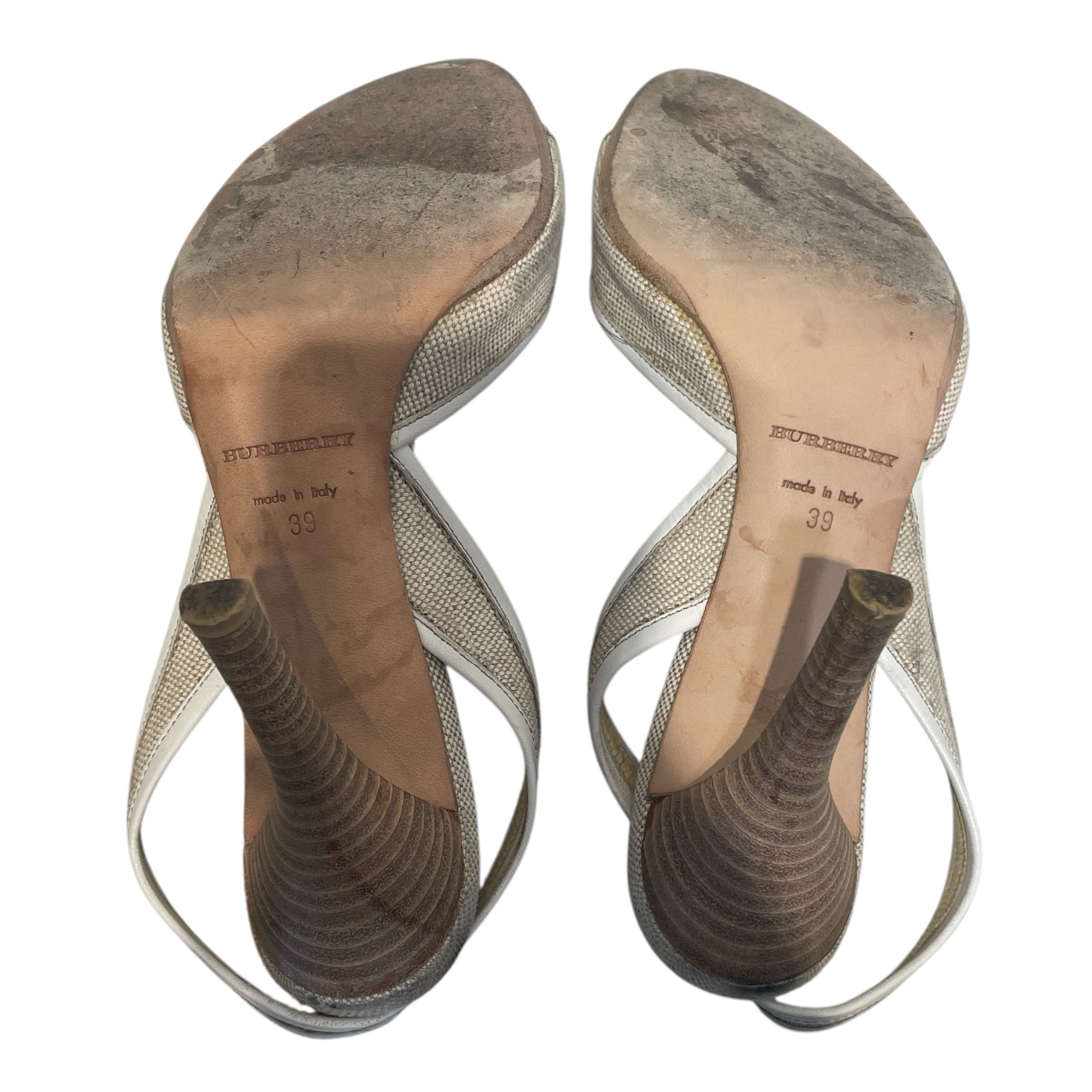BURBERRY/Heels/EU 39/CRM/Escarpins Faux Bone Slingback view 4