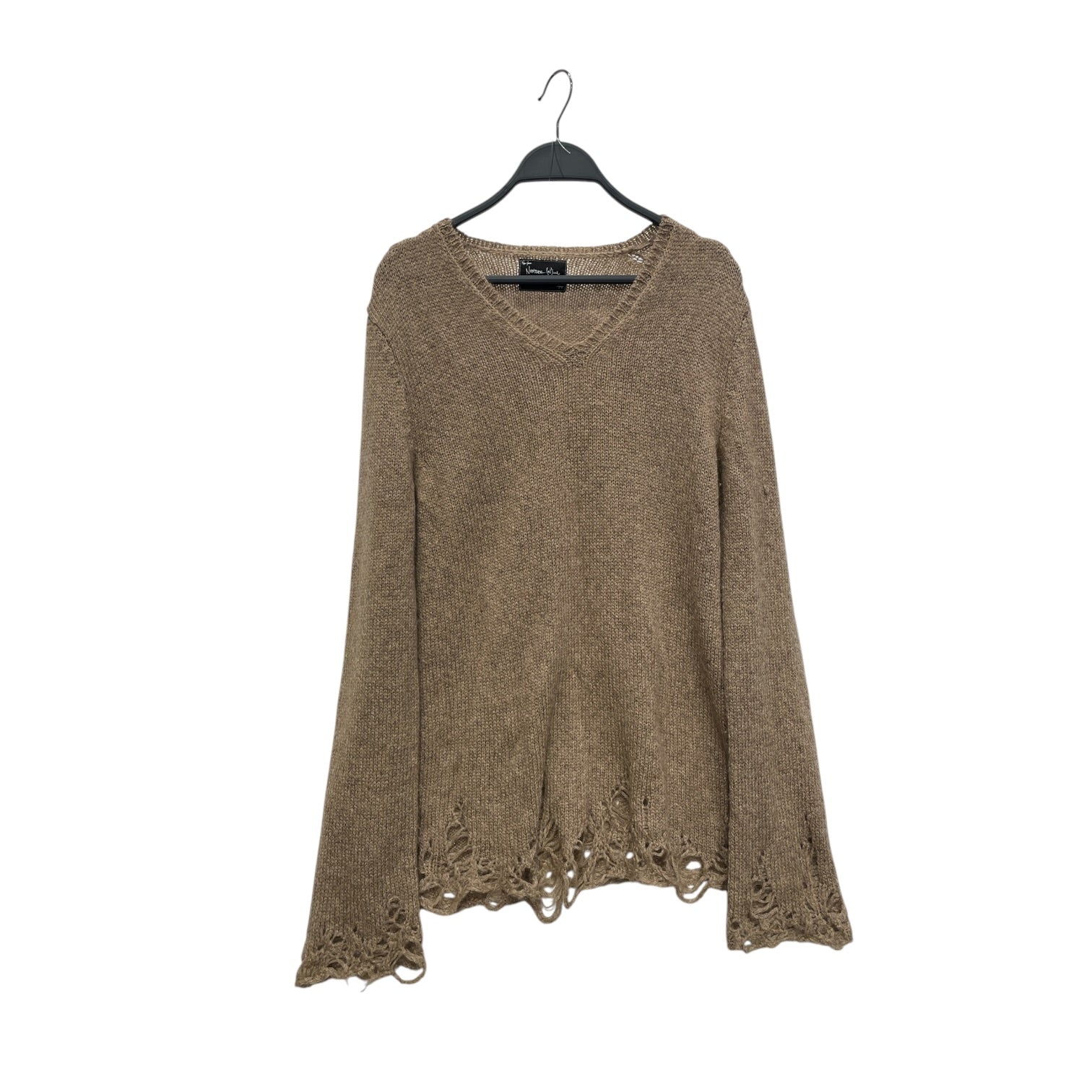 NUMBER (N)INE/Sweater/3/Mohair/CML/DISTRESSED HEM V NECK view 1