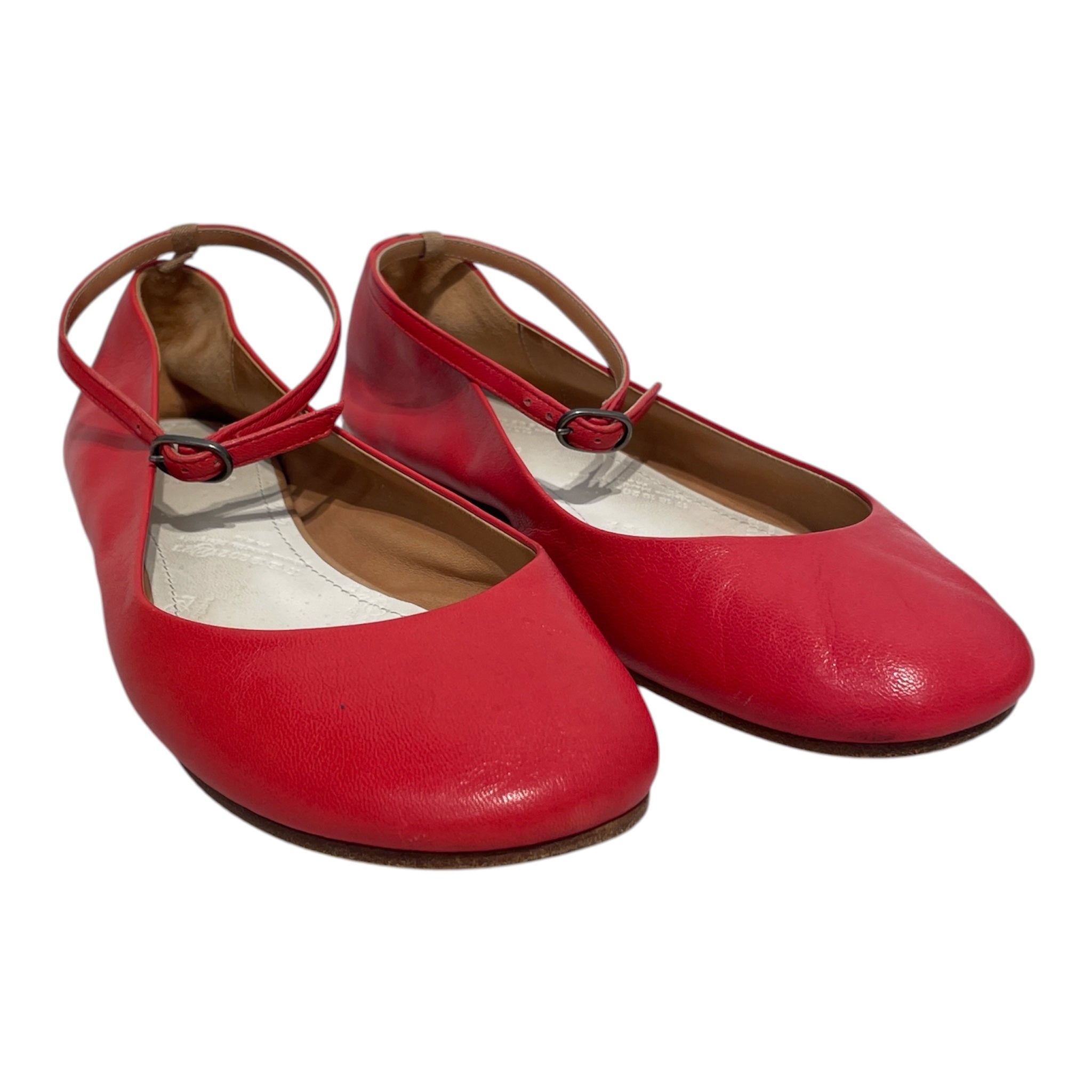 Maison Margiela/Flat Shoes/EU 35/Leather/RED/strap view 1