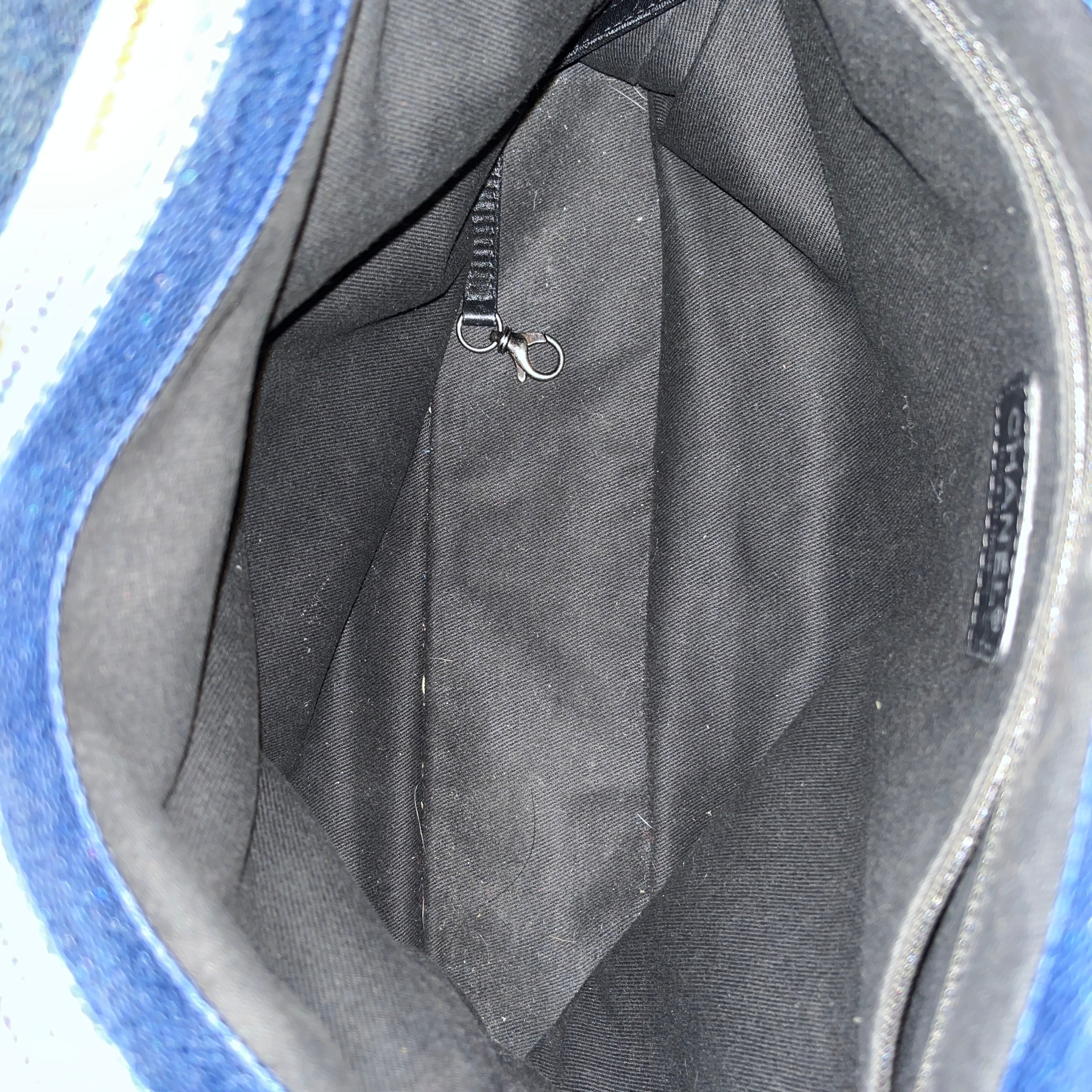 CHANEL/Tote Bag/Leather/BLU/Quilted shopping tote view 7
