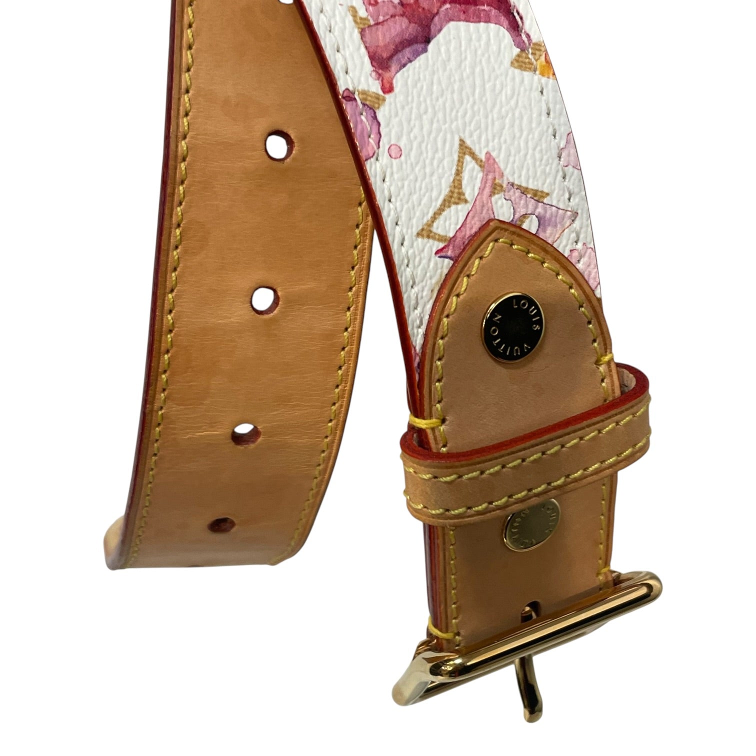 LOUIS VUITTON/Belt/Floral Pattern/Leather/WHT/ view 2