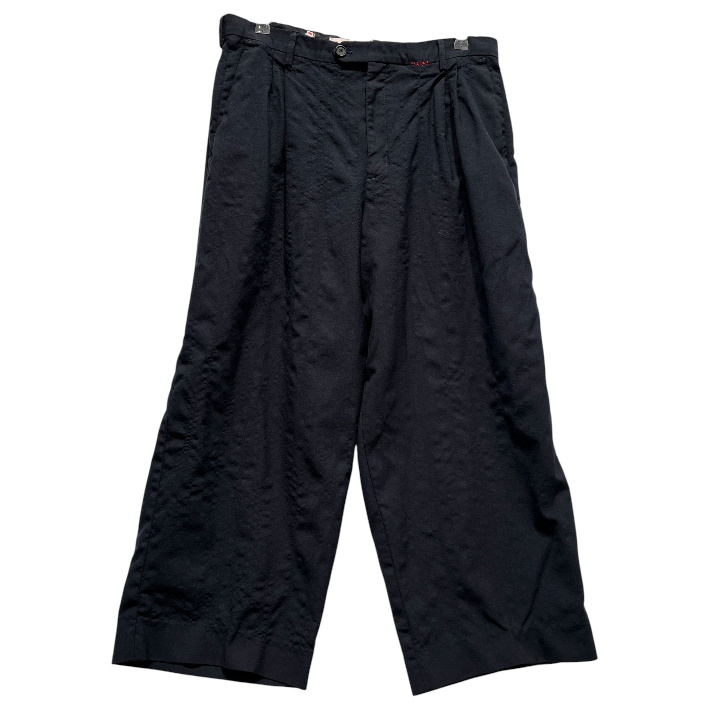 MARNI/Pants/56/Wool/NVY/Wide-Leg Pleated Marni Trouser view 1