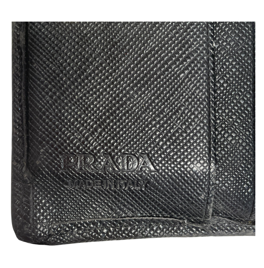 PRADA/Bifold Wallet/Leather/BLK/M's/SAFFIANO view 5