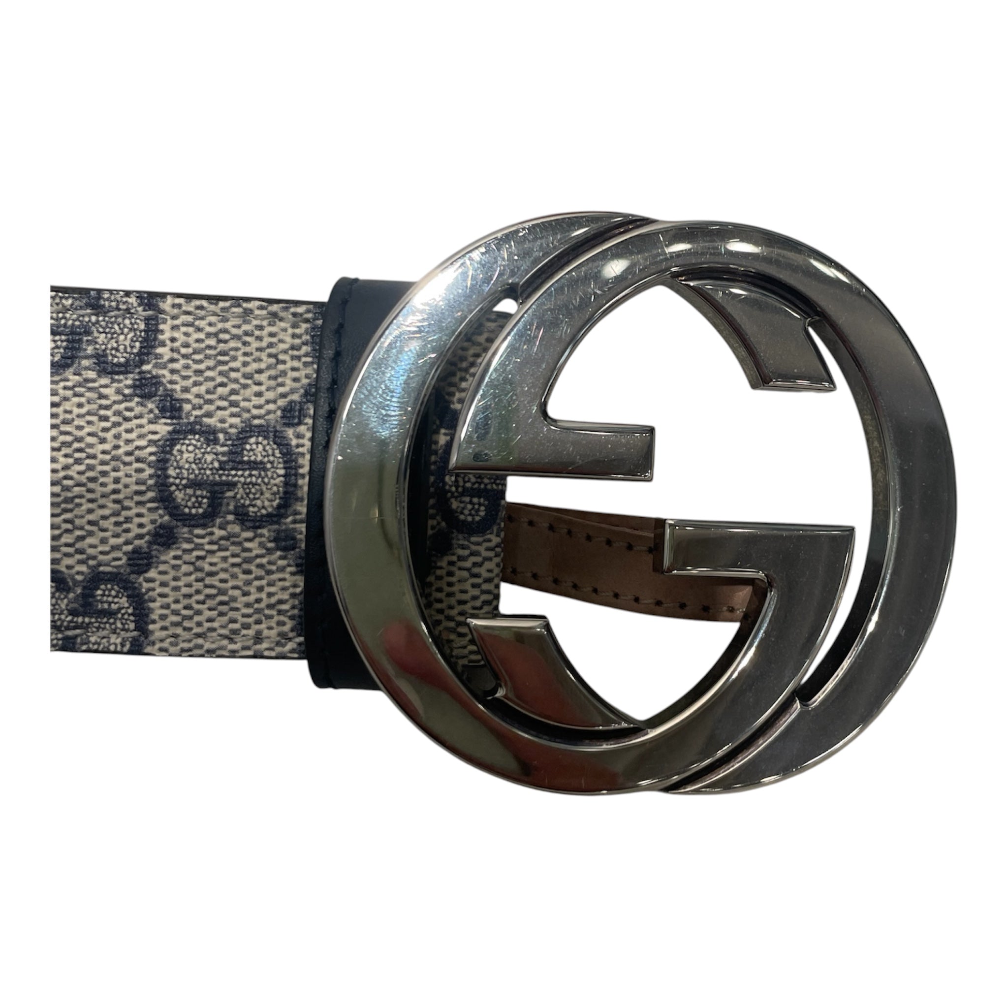 GUCCI/Belt/Leather/GRY/GG view 2