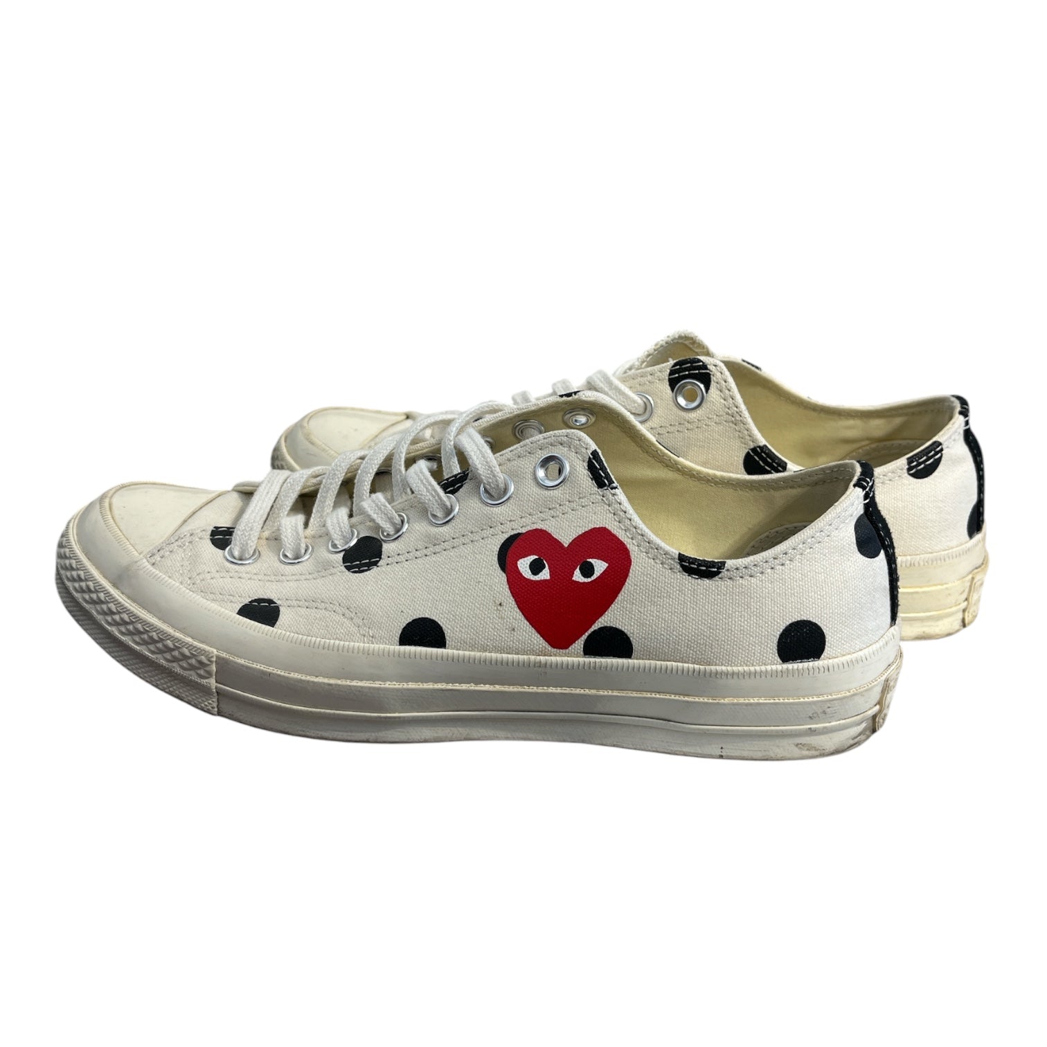 CONVERSE/PLAY COMME des GARCONS/Low-Sneakers/US 8.5/Polka dot/CRM/cdg play x converse polka dot view 2