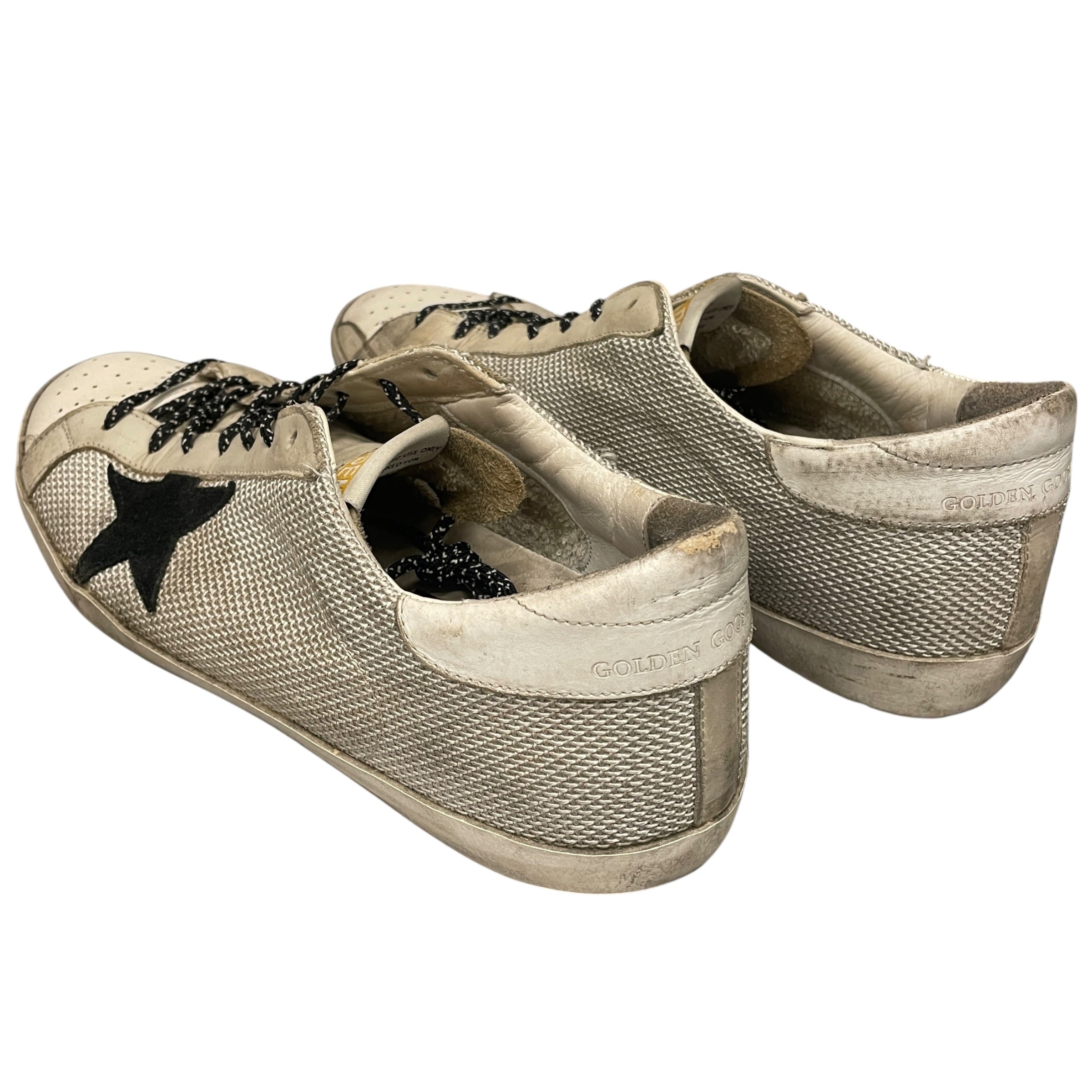 GOLDEN GOOSE/Low-Sneakers/EU 43/Cotton/WHT/mesh black star view 2