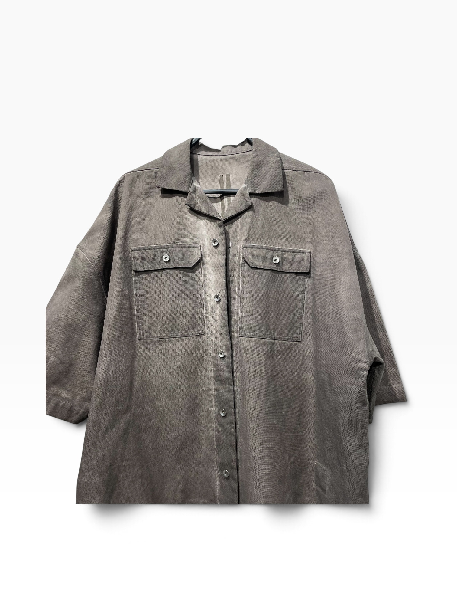 RICK OWENS DRKSHDW/Polo Shirt/S/Cotton/GRY/MAGNUM TOMMY view 2