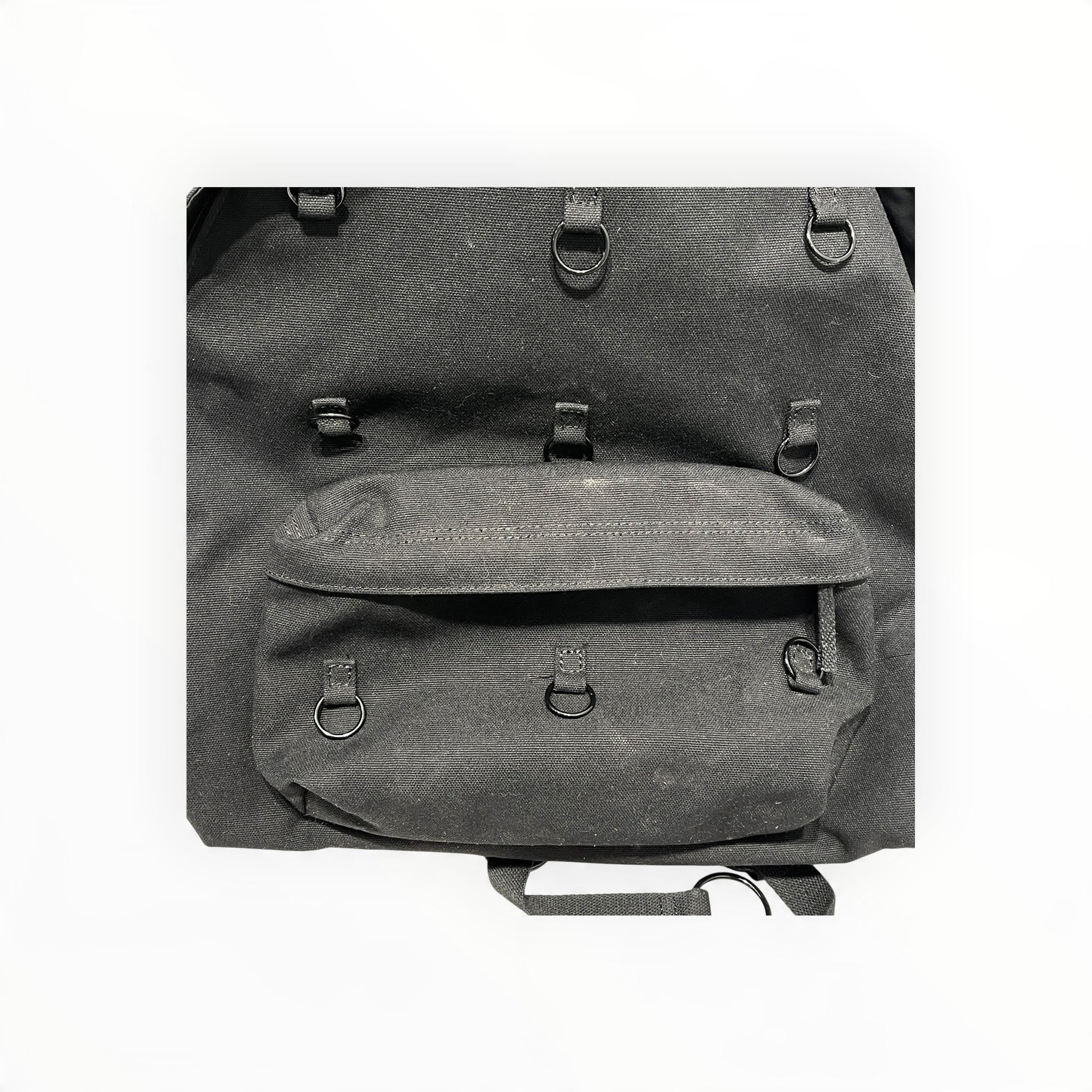 RAF SIMONS/EASTPAK/Backpack/Cotton/BLK/rings view 3