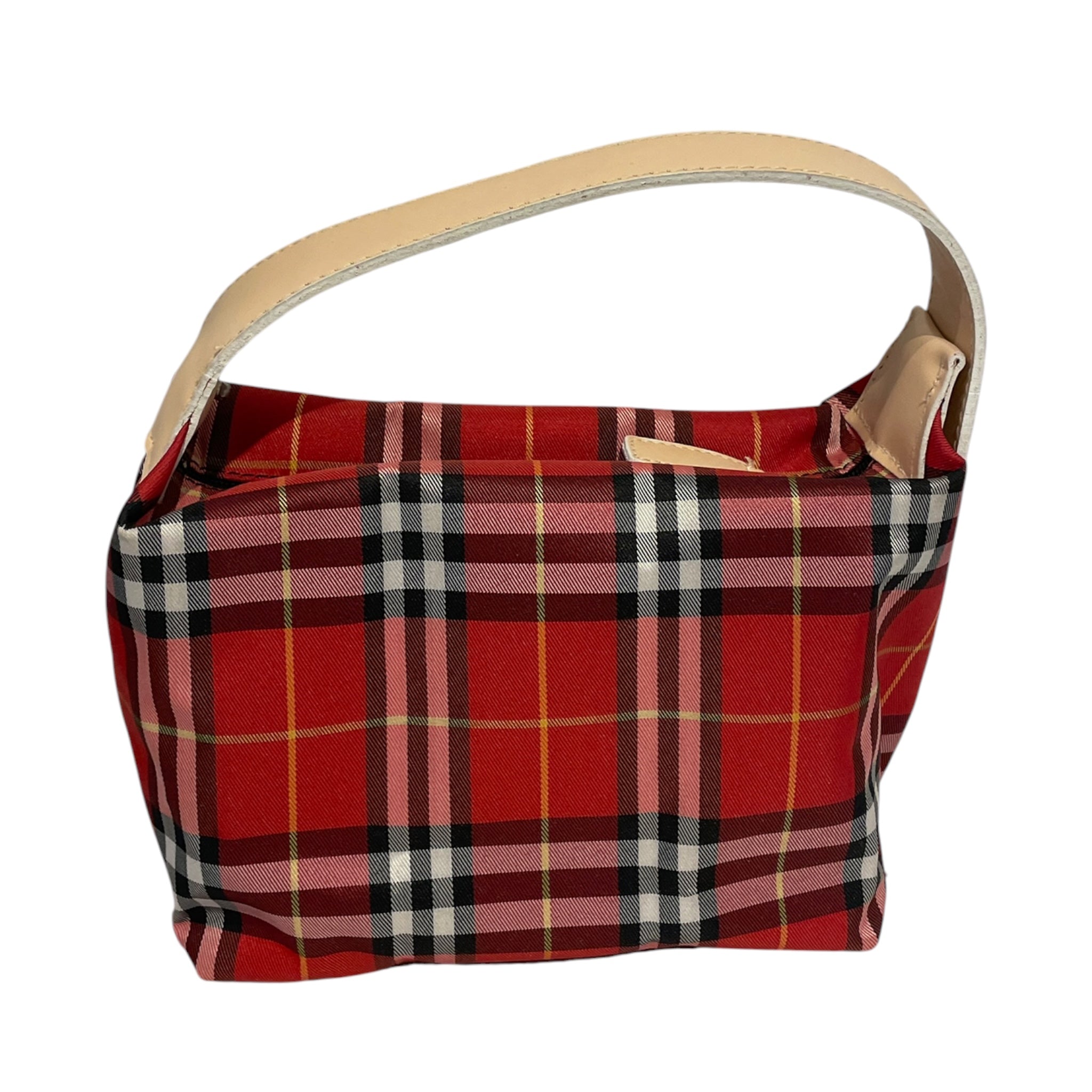 BURBERRY LONDON/Hand Bag/Plaid/Nylon/RED/QTX9RK8 view 3