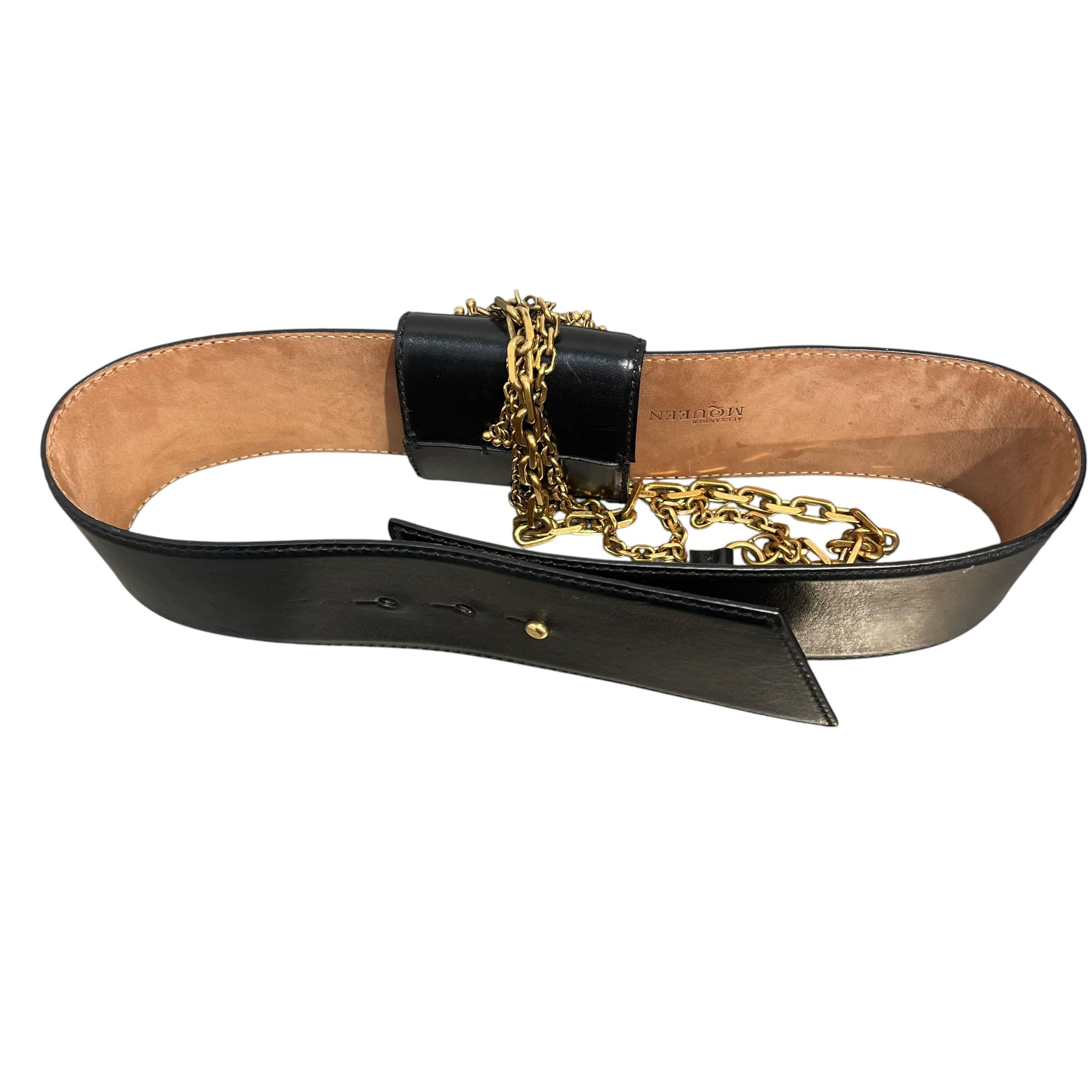 Alexander McQueen/Belt/Leather/BLK/L's/MEDALLION WAIST LARGE GOLD view 2