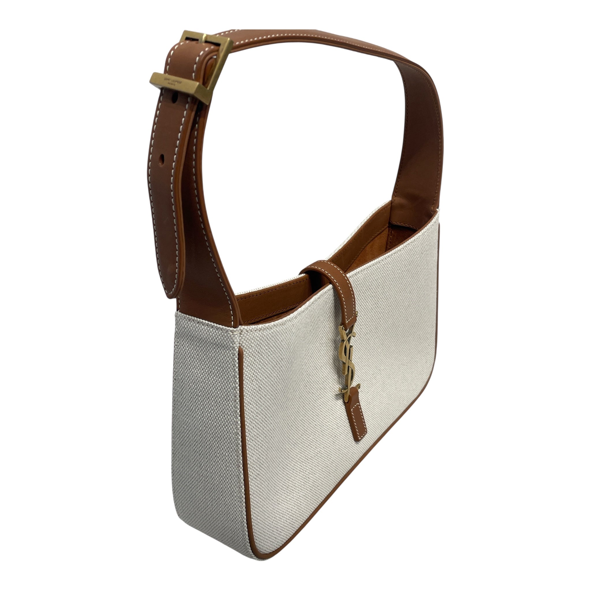SAINT LAURENT/Hand Bag/Cotton/CRM/Smooth Calfskin Canvas view 3