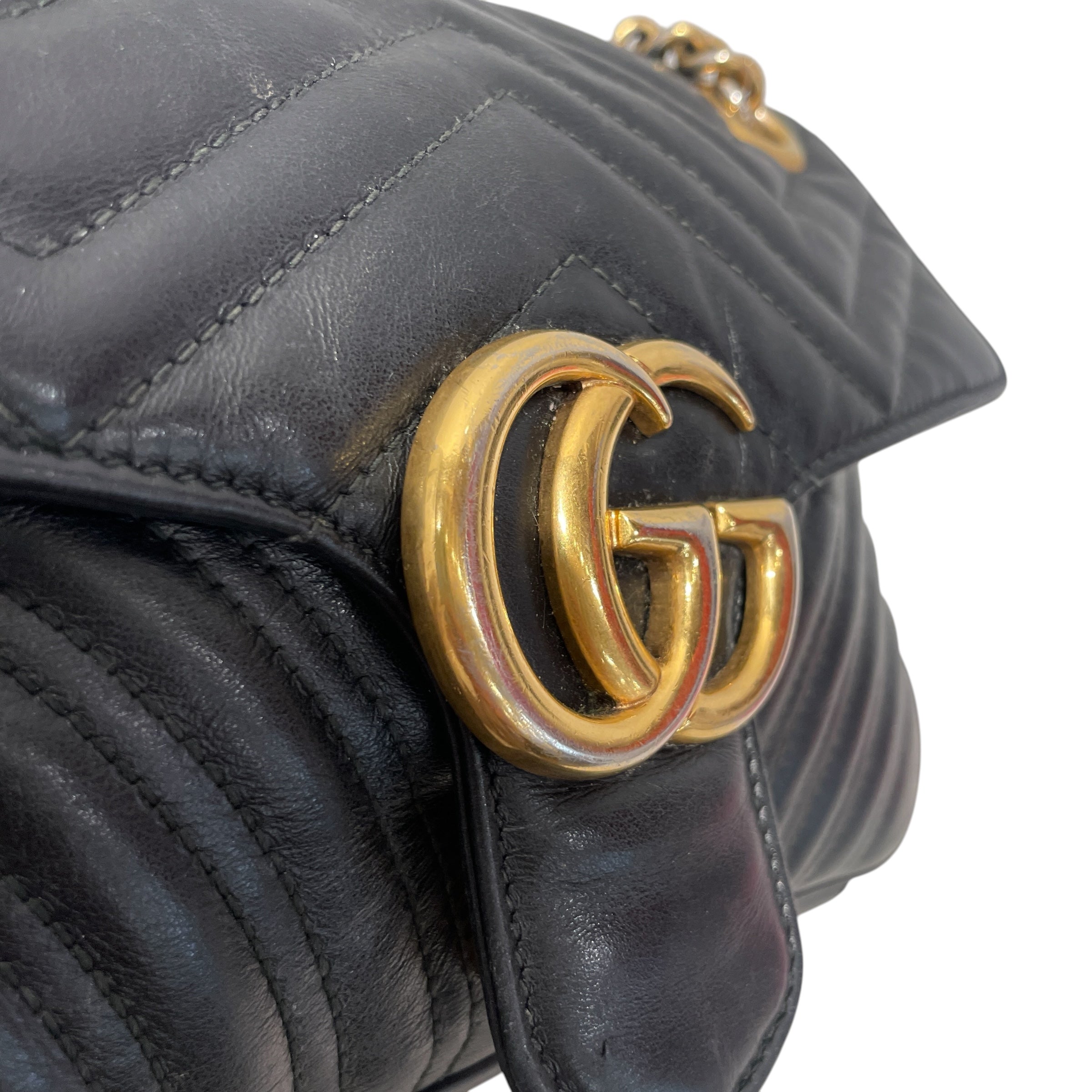 GUCCI/Cross Body Bag/Leather/BLK/marmont view 6