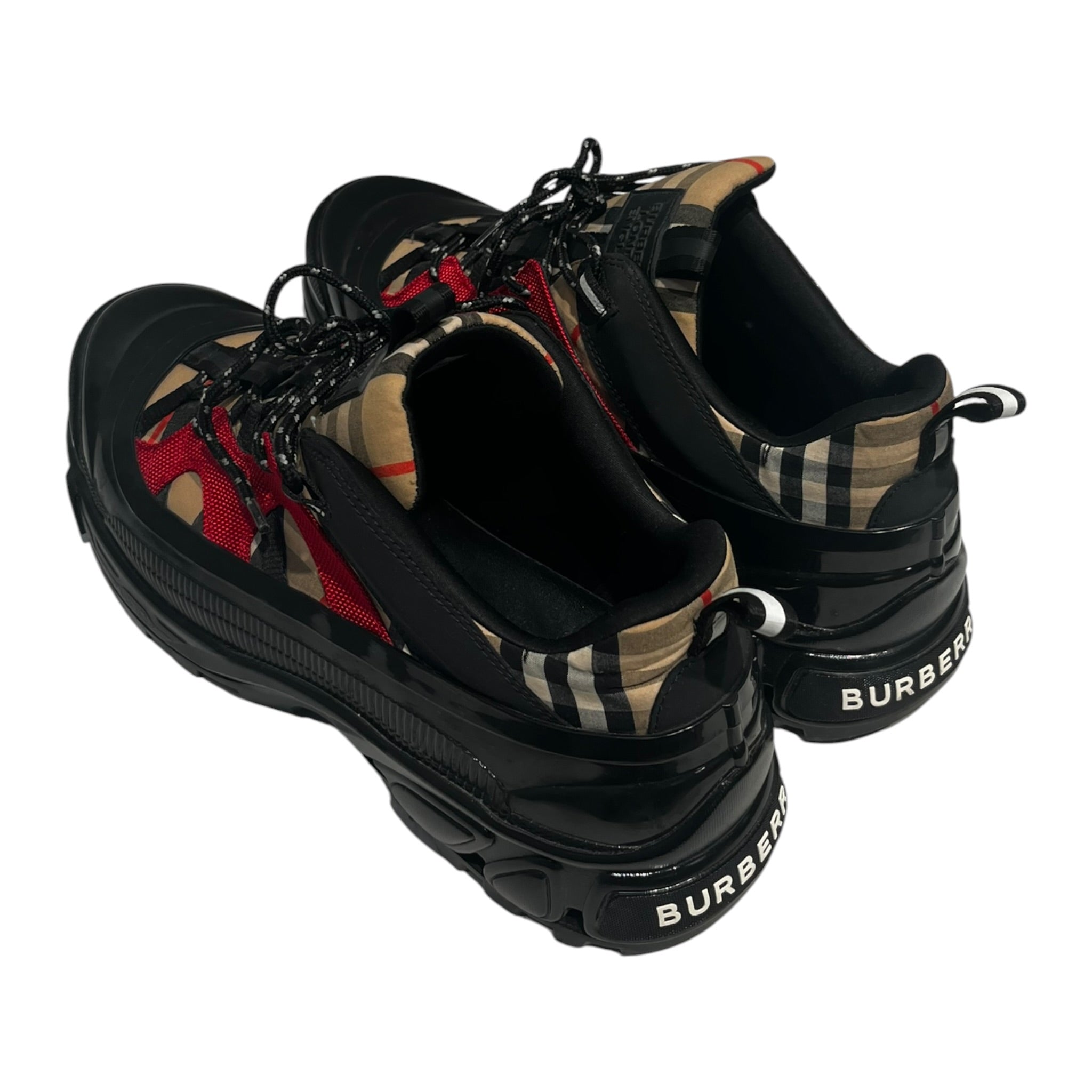 BURBERRY/Low-Sneakers/US 12/Plaid/Nylon/BLK/Vintage Check Arthur Sneaker view 2