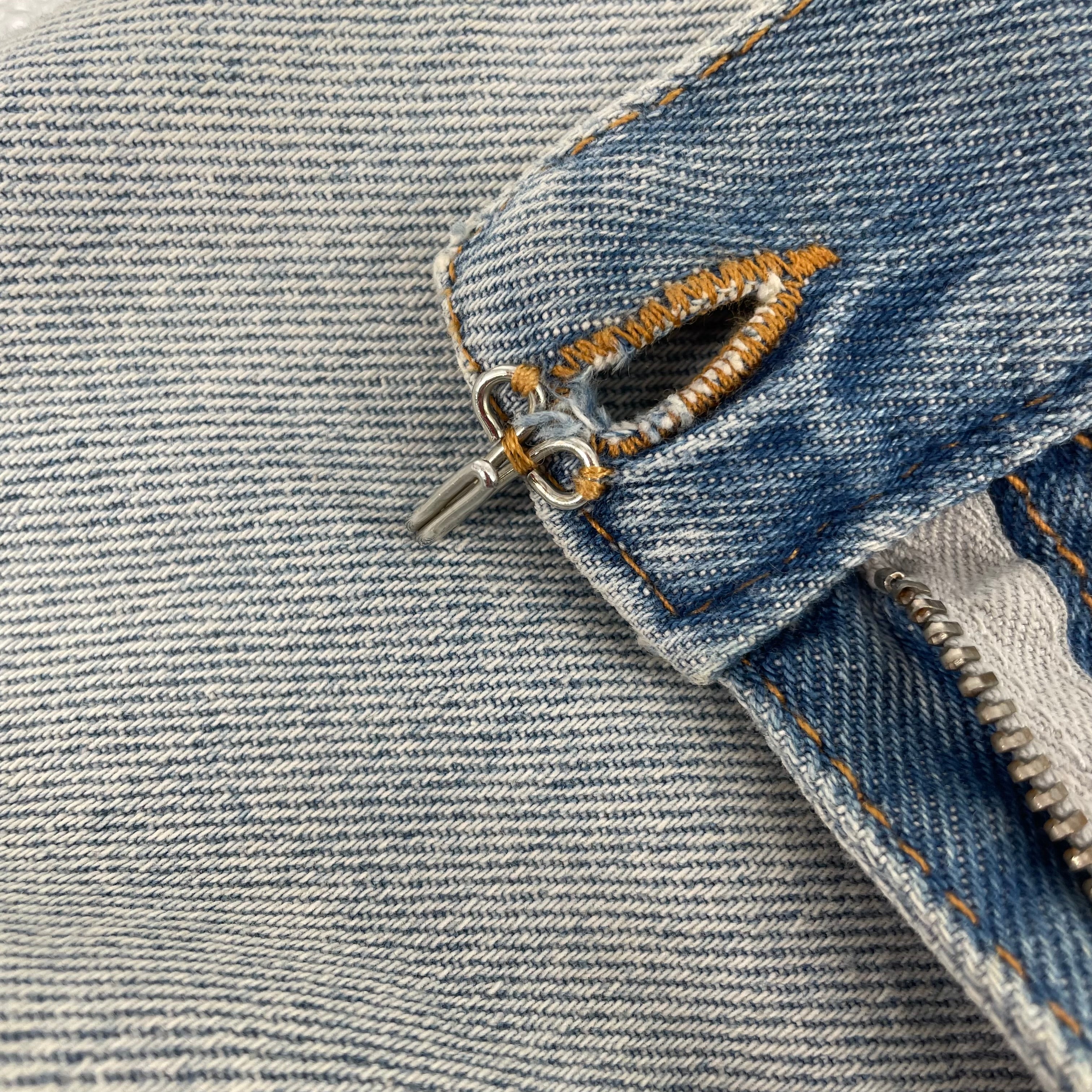 MM6/Straight Pants/38/Denim/BLU/CROPPED DISTRESSERD 01RS/2017 view 7