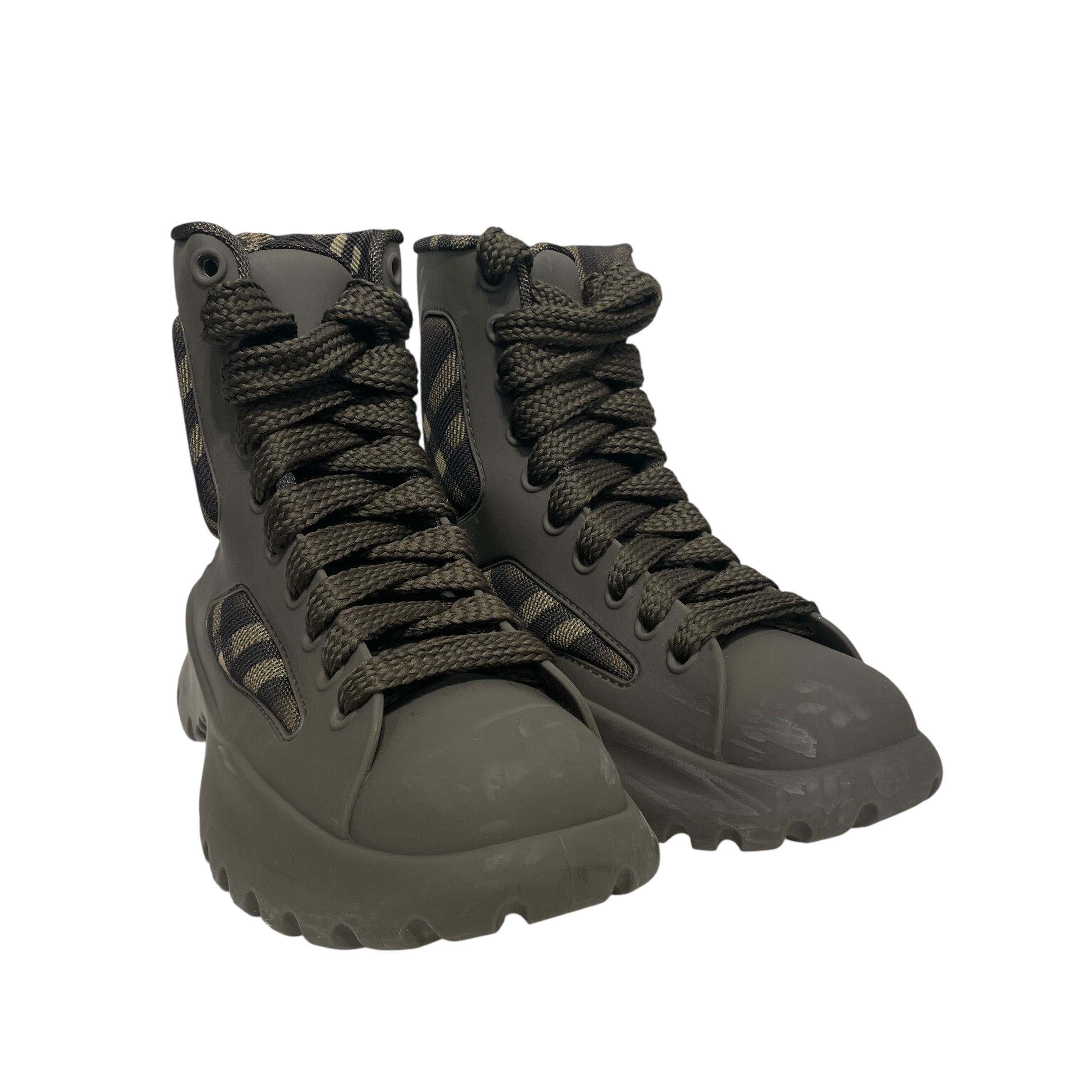 BURBERRY/Lace Up Boots/EU 41/Stripe/GRN/BOULDER LACE UP view 1