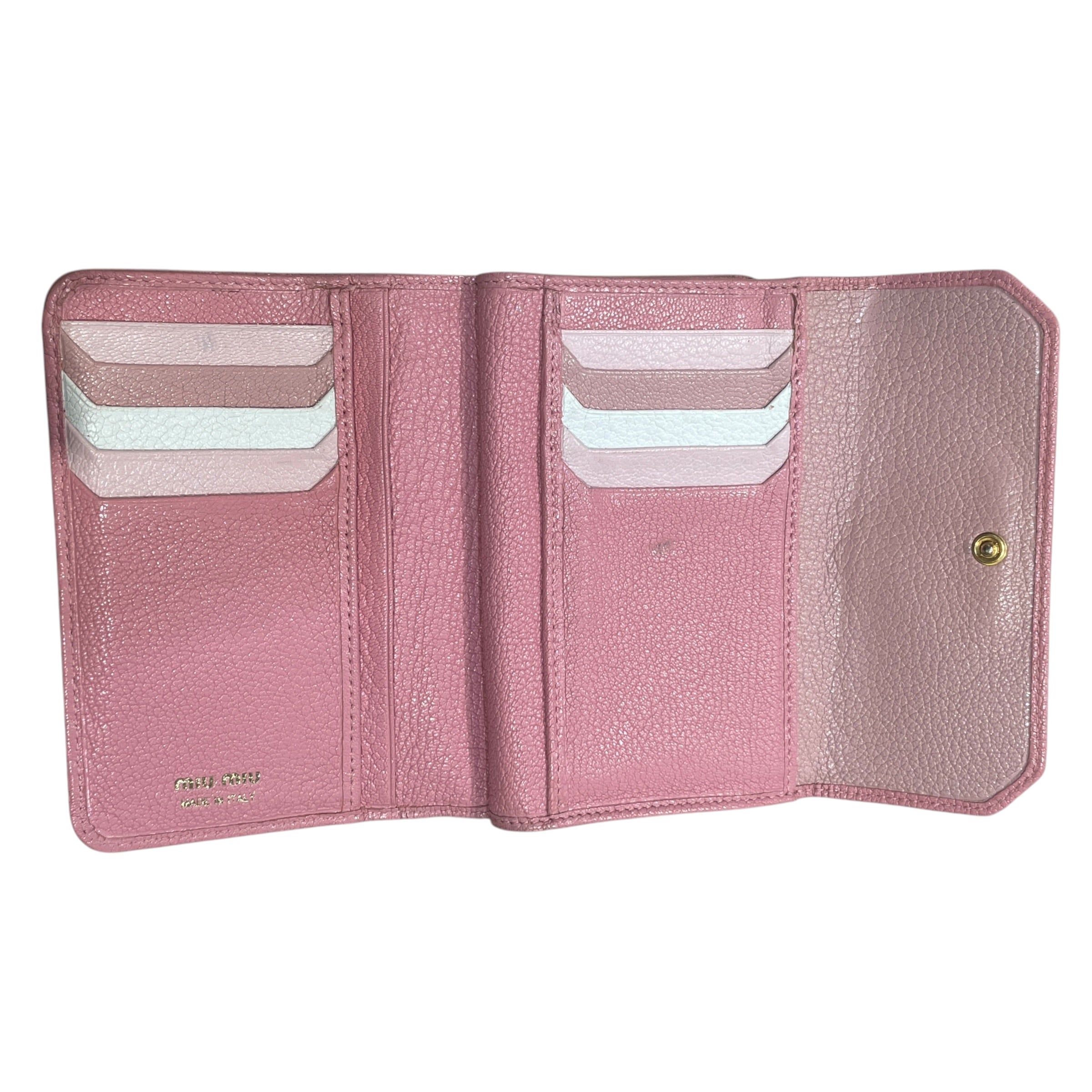 MIU MIU/Trifold Wallet/Leather/PNK/L's/Madras Tri Compact view 4