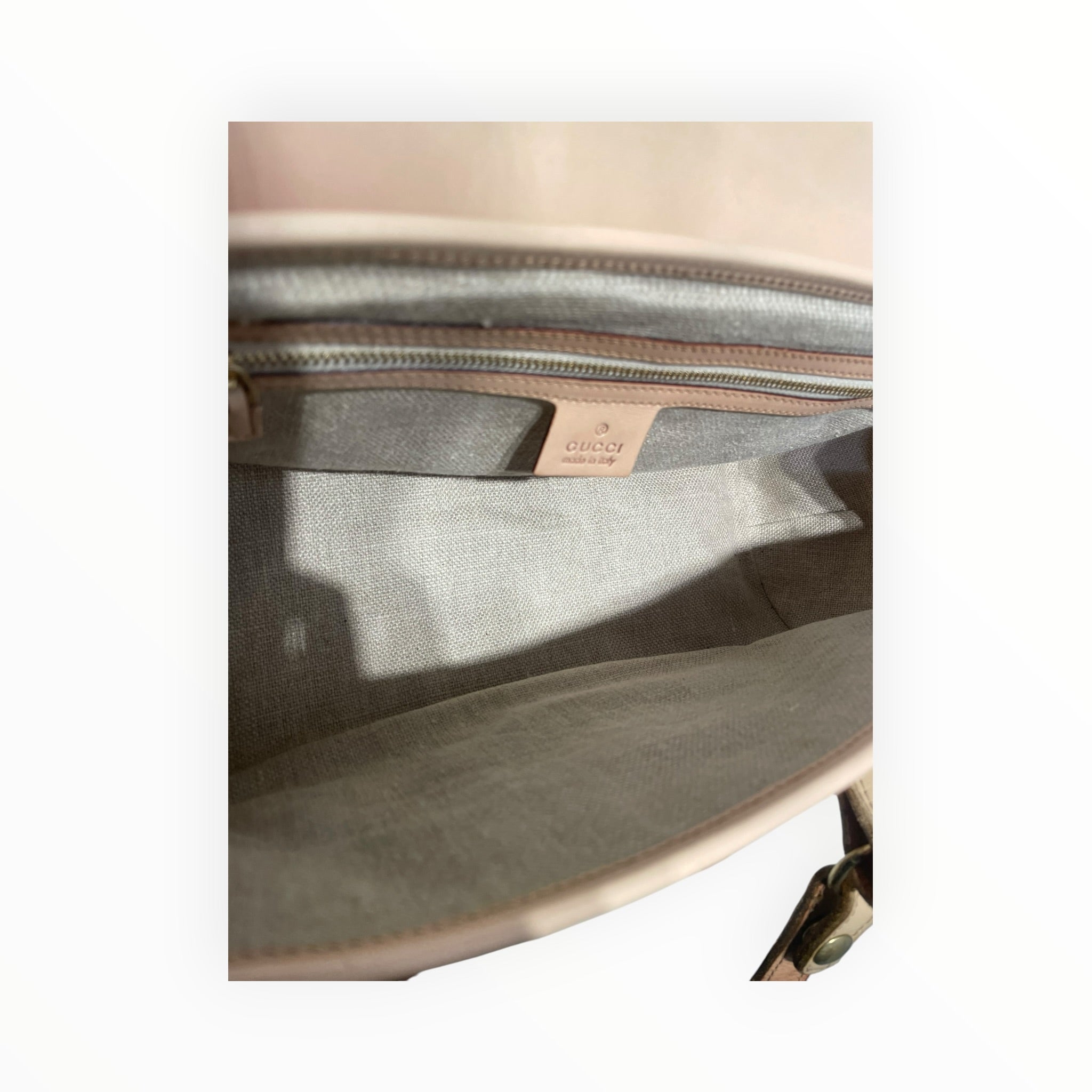 GUCCI/Hand Bag/Floral Pattern/Leather/BEG/canvas bamboo bullet bag view 10