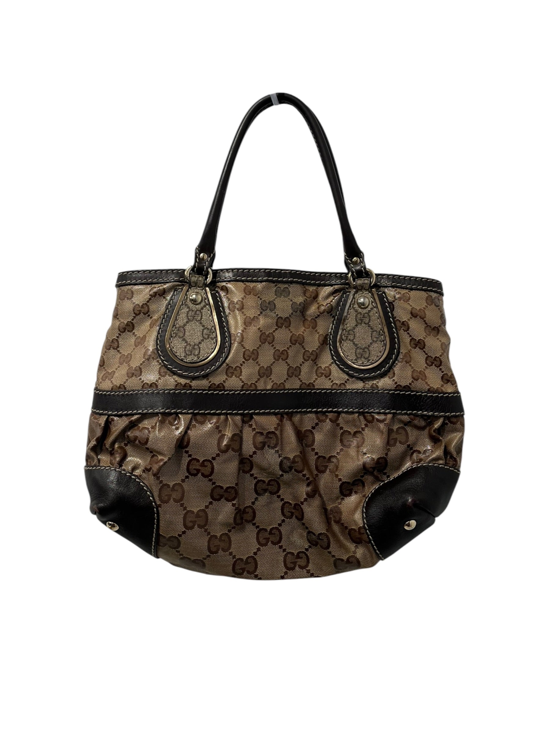 GUCCI/Hand Bag/Monogram/Leather/BRW/GG CRYSTAL TOP HANDLE view 1