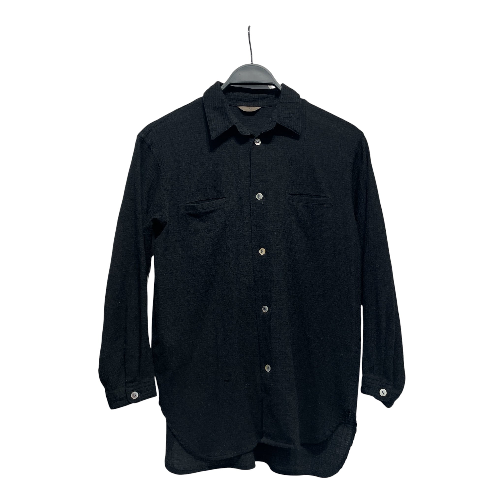 YOHJI YAMAMOTO/LS Shirt/OS/Cotton/BLK/SMALLPOCKETS view 1