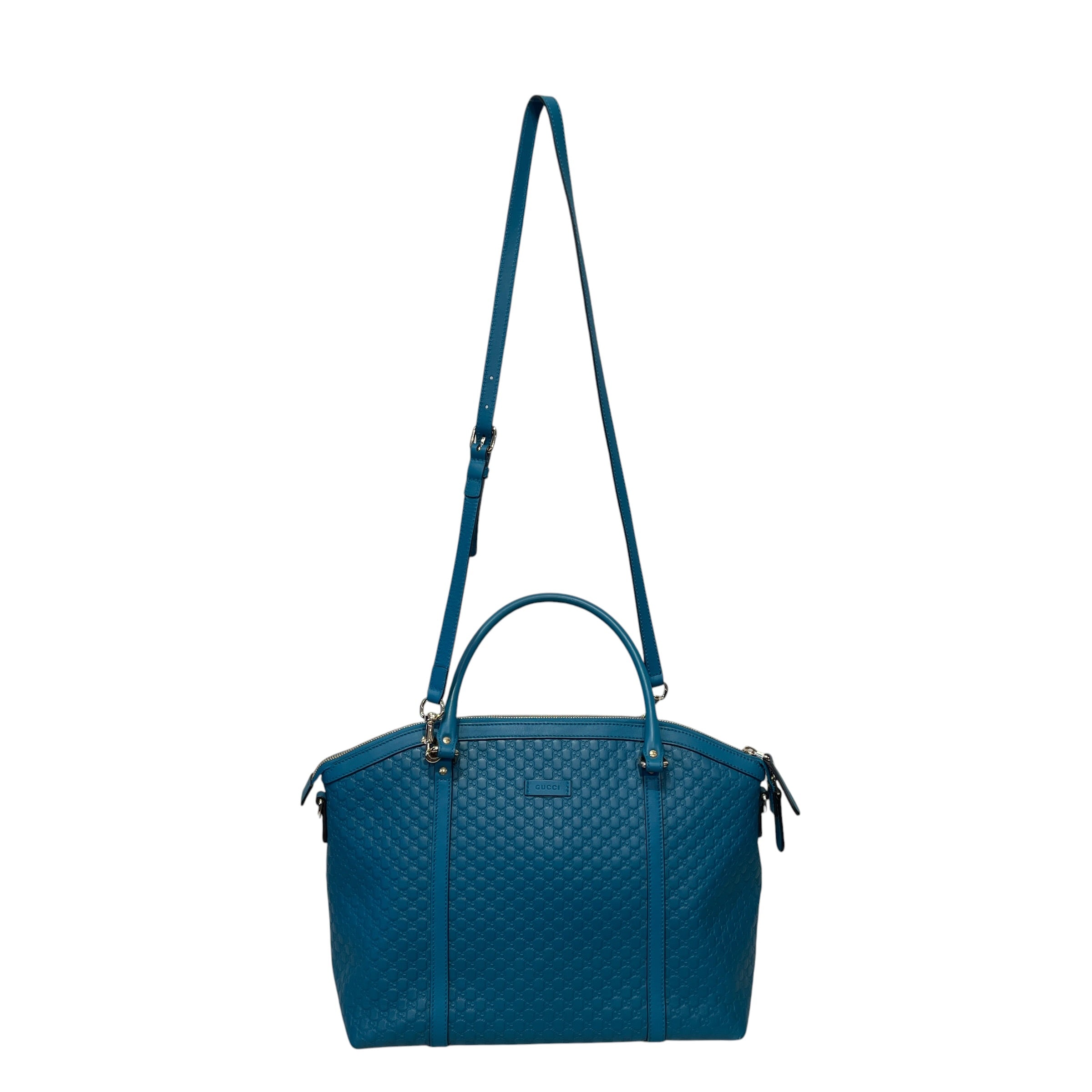 GUCCI/Bag/Monogram/Leather/BLU/microguccissima view 3