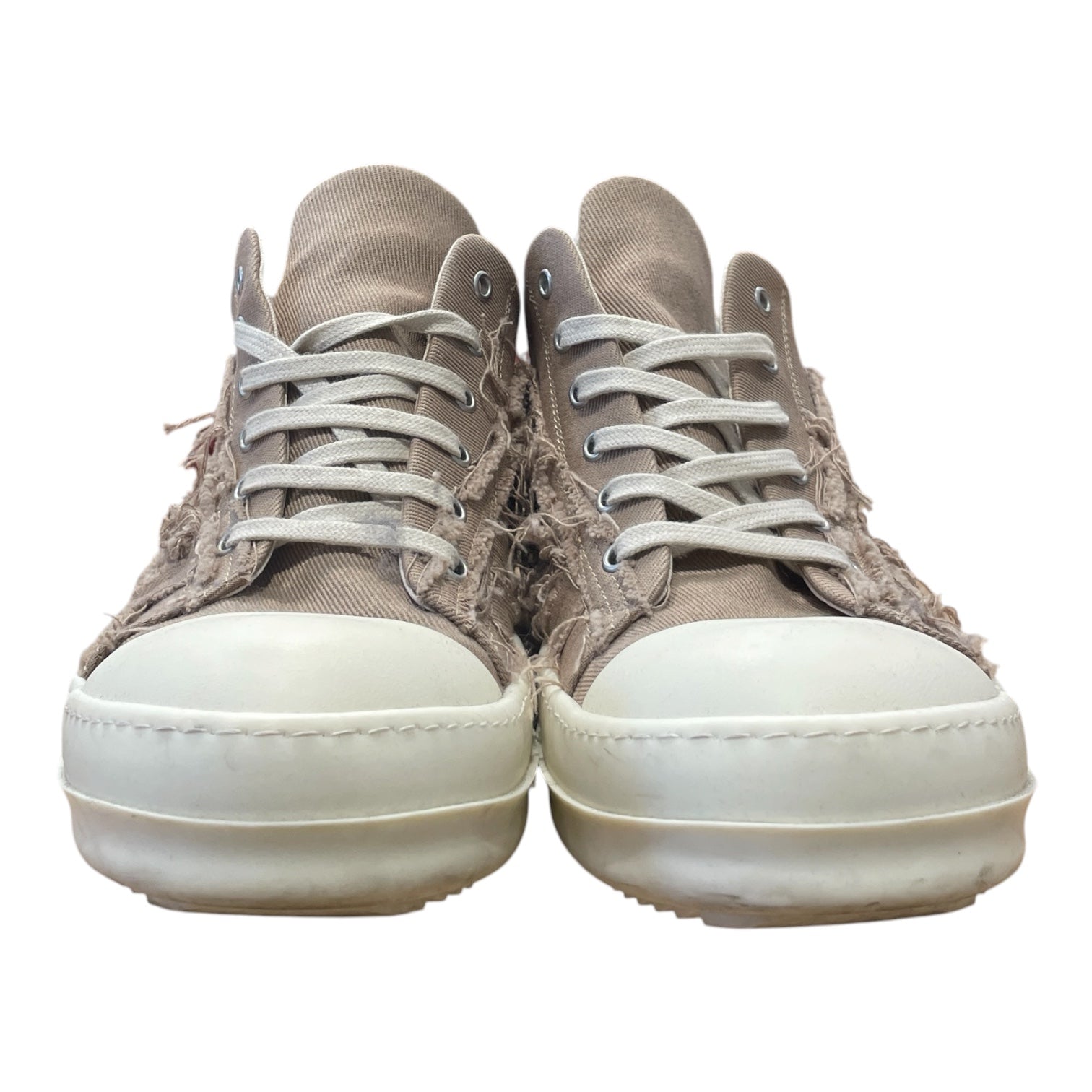 RICK OWENS DRKSHDW/Low-Sneakers/US 13/Cotton/BEG/LOOSE THREADS/WHITE LACES view 1