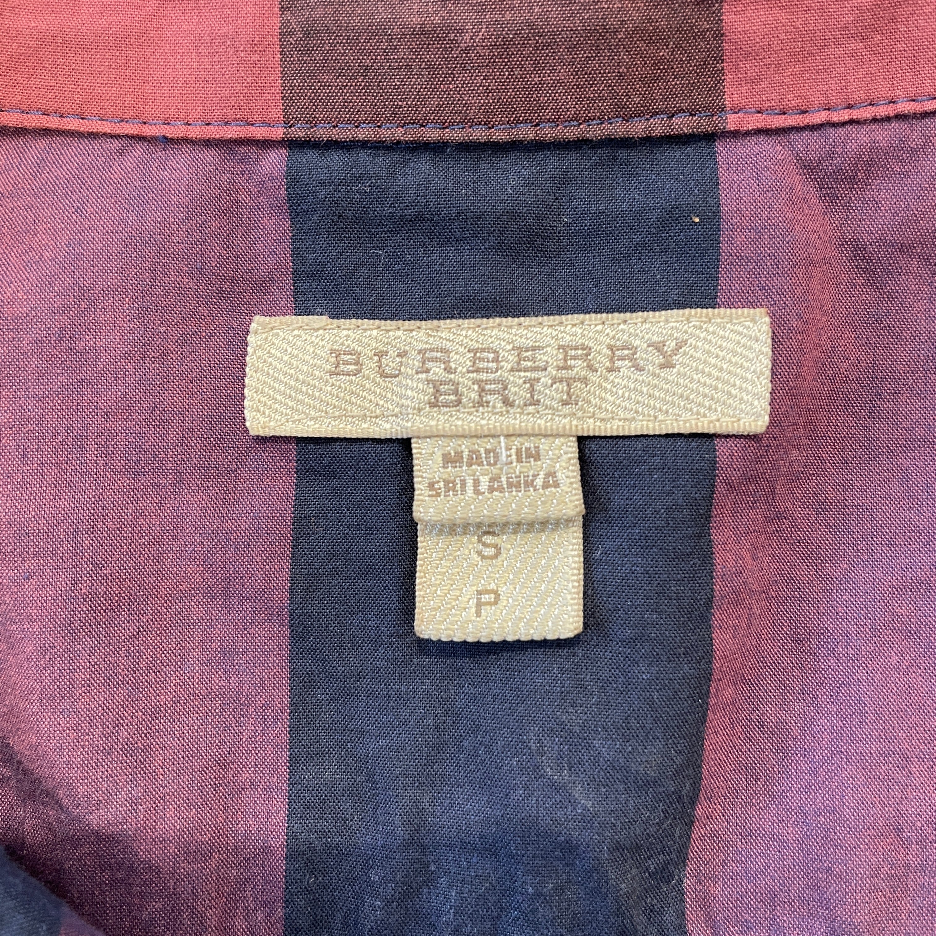 BURBERRY LONDON/Flannel Shirt/S/Plaid/Cotton/NVY/BURBERRY RUFFLED BUTTON UP view 3