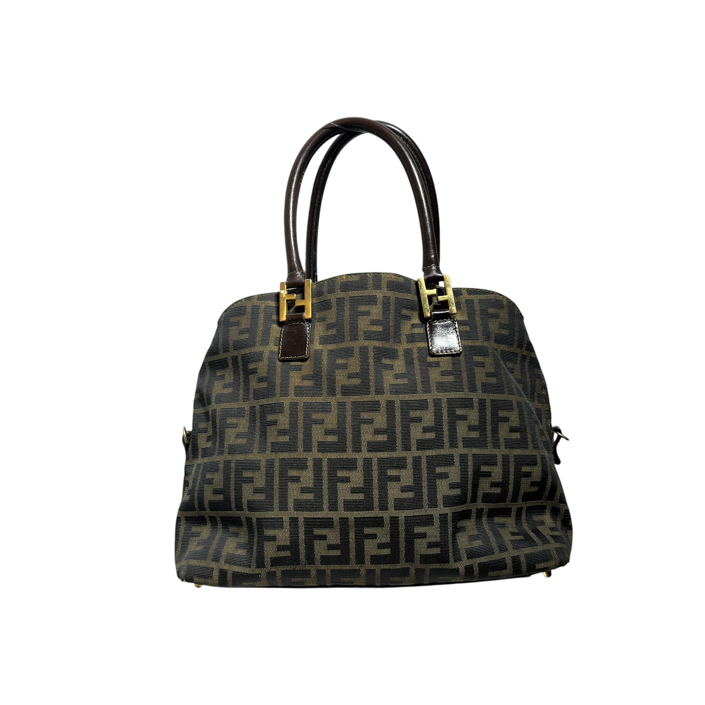 FENDI/Hand Bag/Monogram/Cotton/BRW/FF HANDLE view 1
