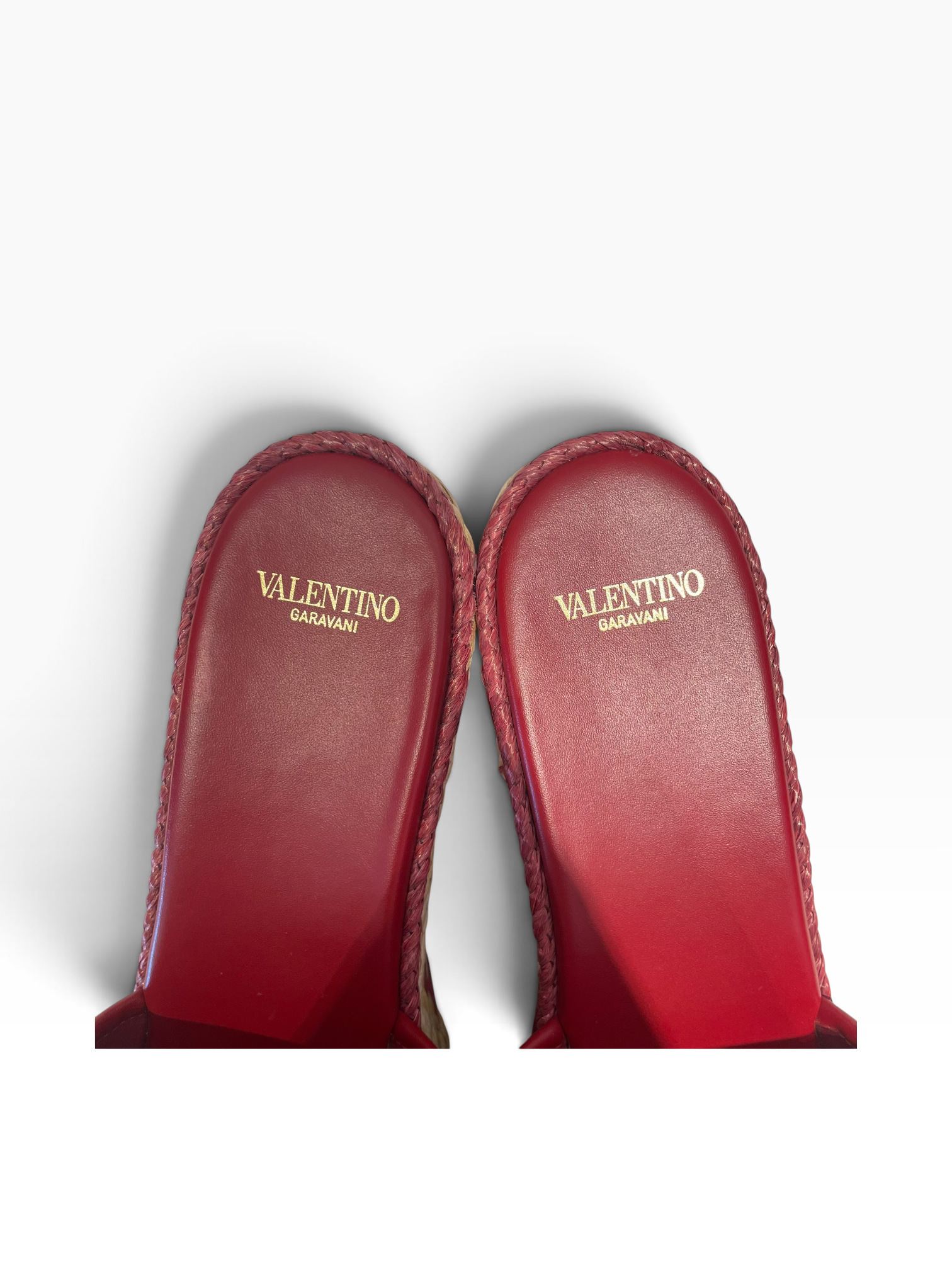 VALENTINO/Sandals/US 7.5/Floral Pattern/RED/BRIBRI FLORAL RAFFIA WEDGE view 4