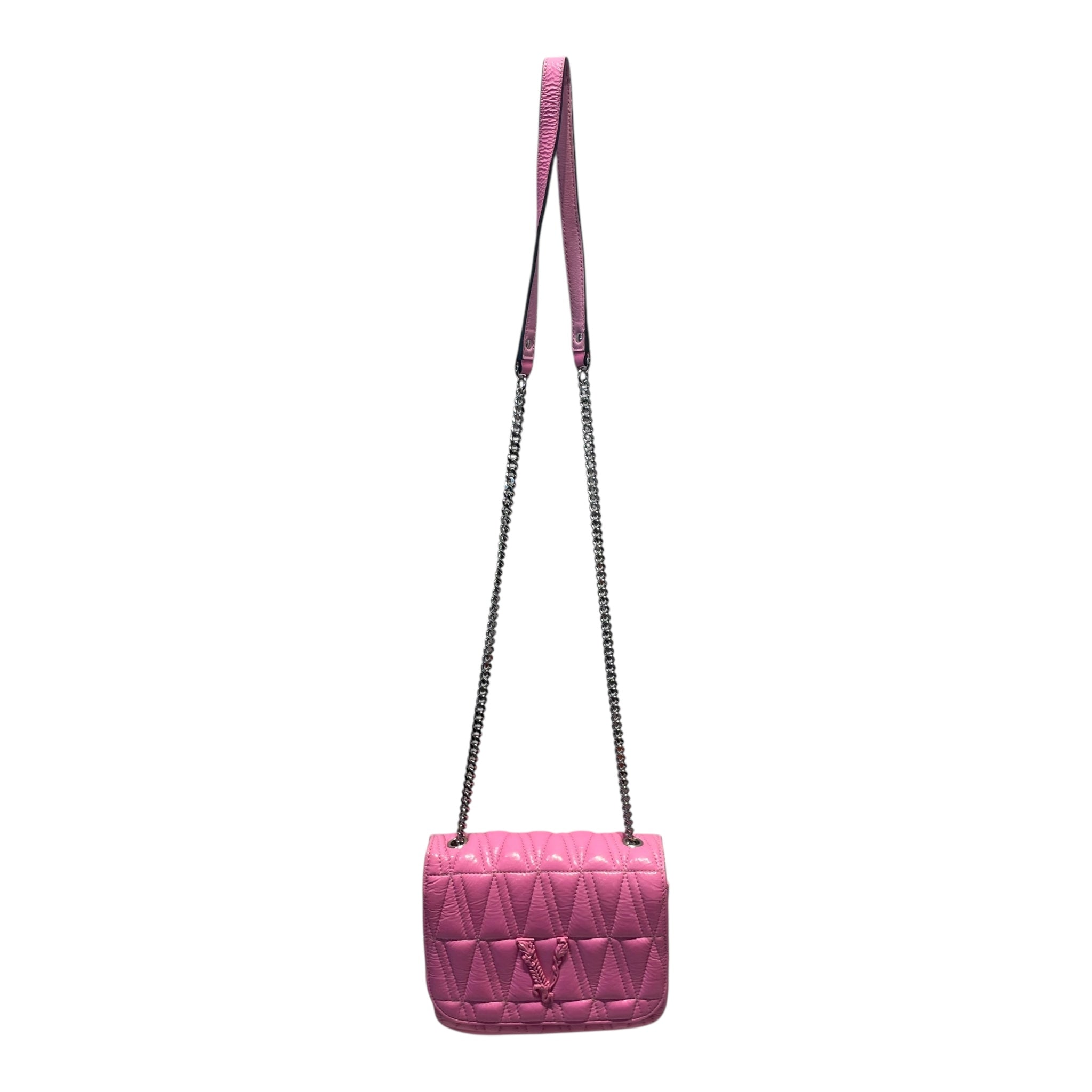 VERSACE/Cross Body Bag/Leather/PNK/Quilted Patent Virtus view 1
