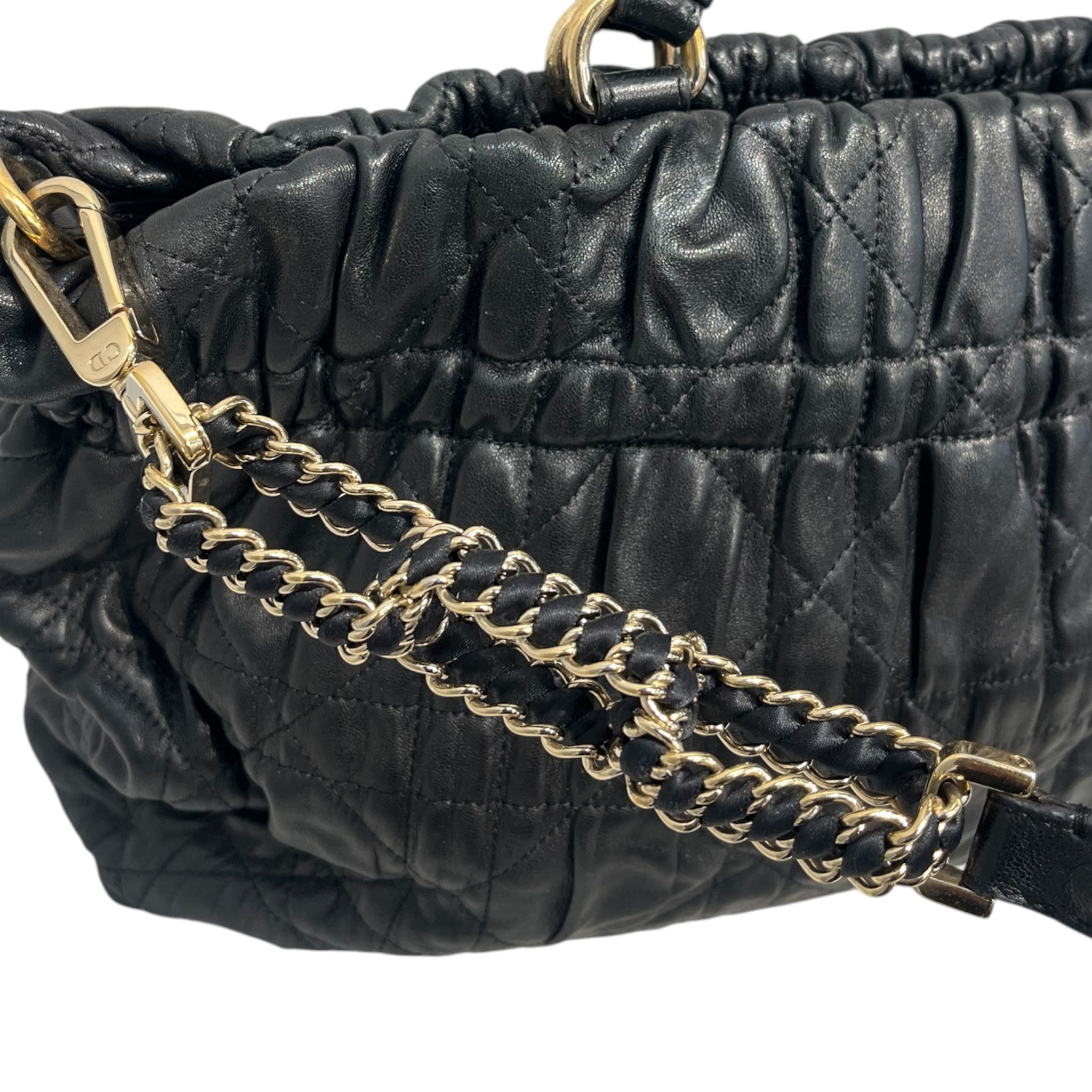 Christian Dior/Tote Bag/Leather/BLK/CANNAGE DELICES GAUFRE view 6